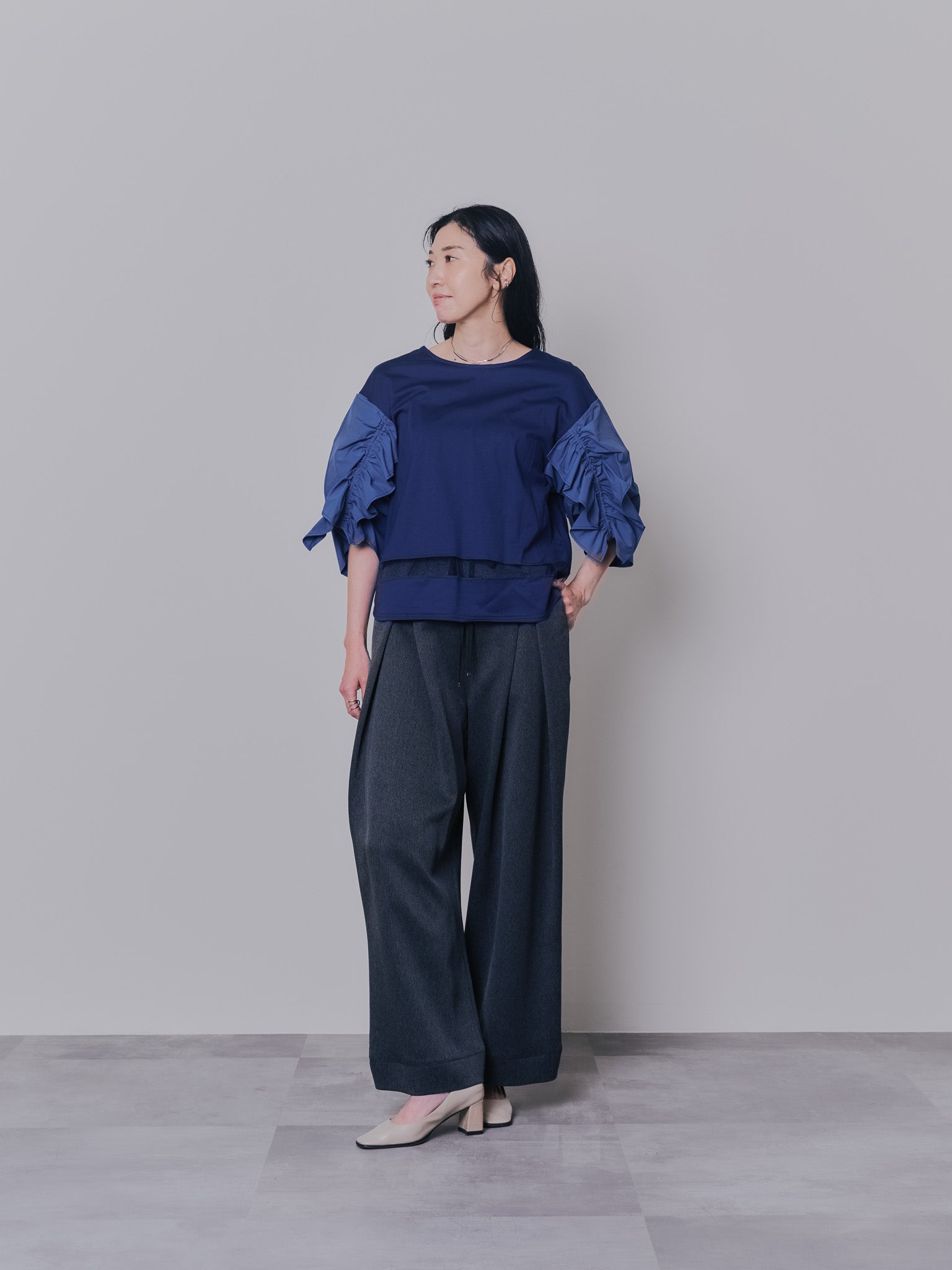 TIME SALE 10/21 17:00まで!!】フロントリボンワイドタック