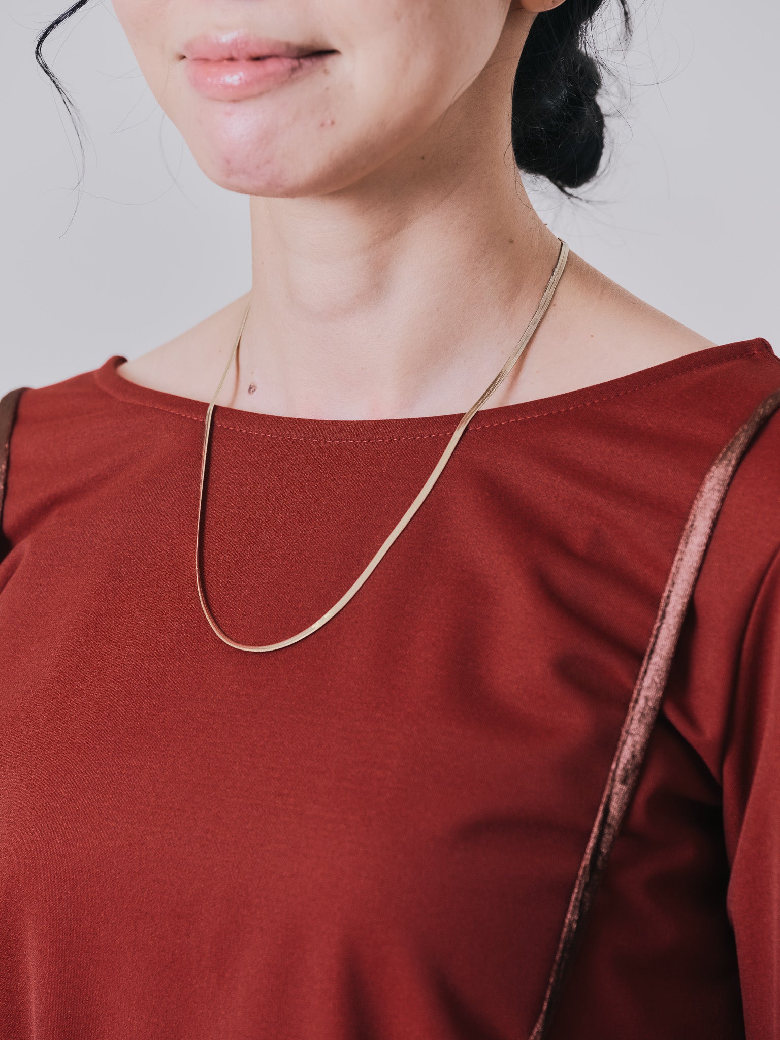 【TIME SALE 10/21 17:00まで!!】配色バルーンスリーブトップス [601371] wine red