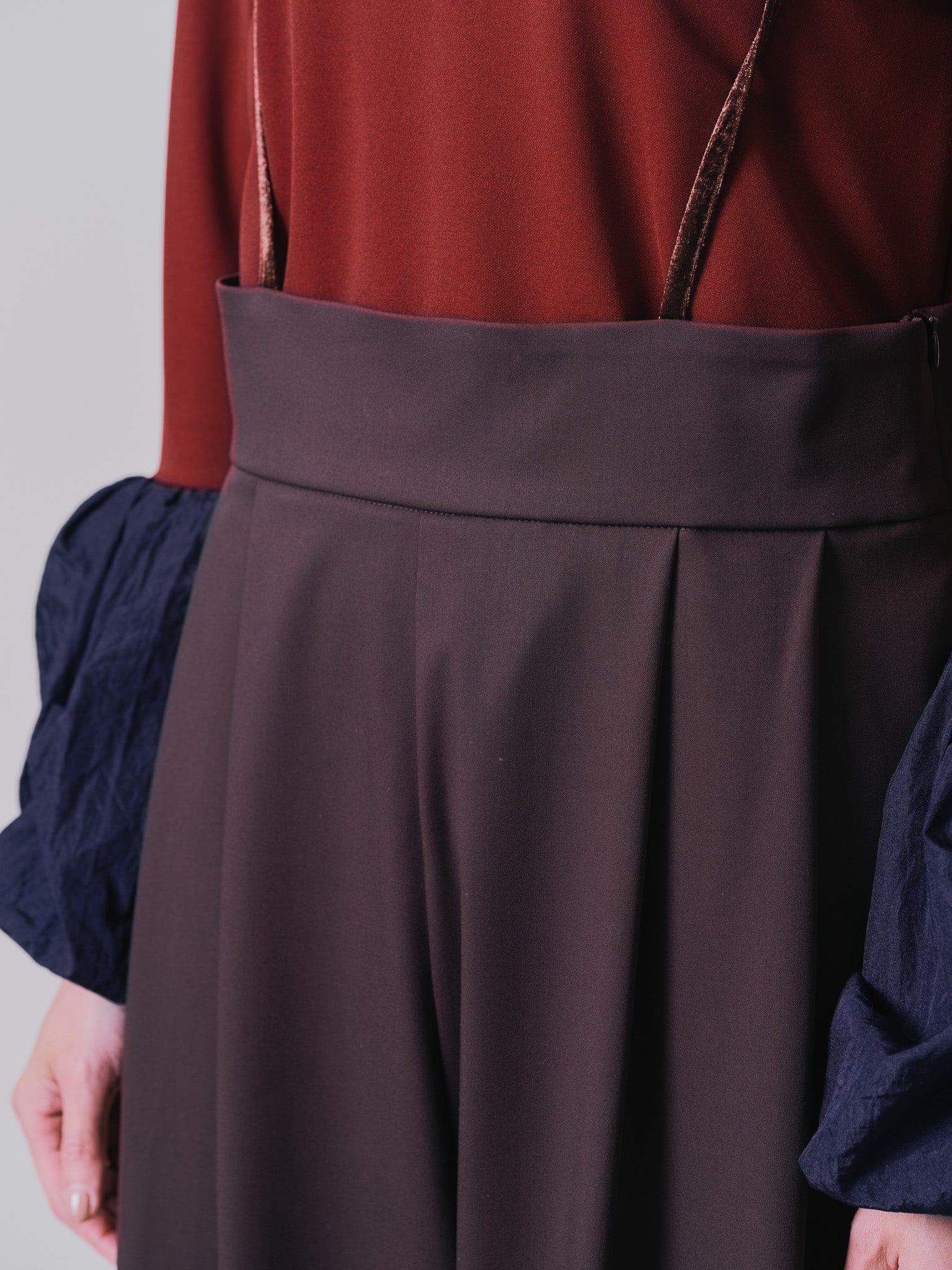 【TIME SALE 10/21 17:00まで!!】ベロアサスペンダー付パンツ [603332] brown