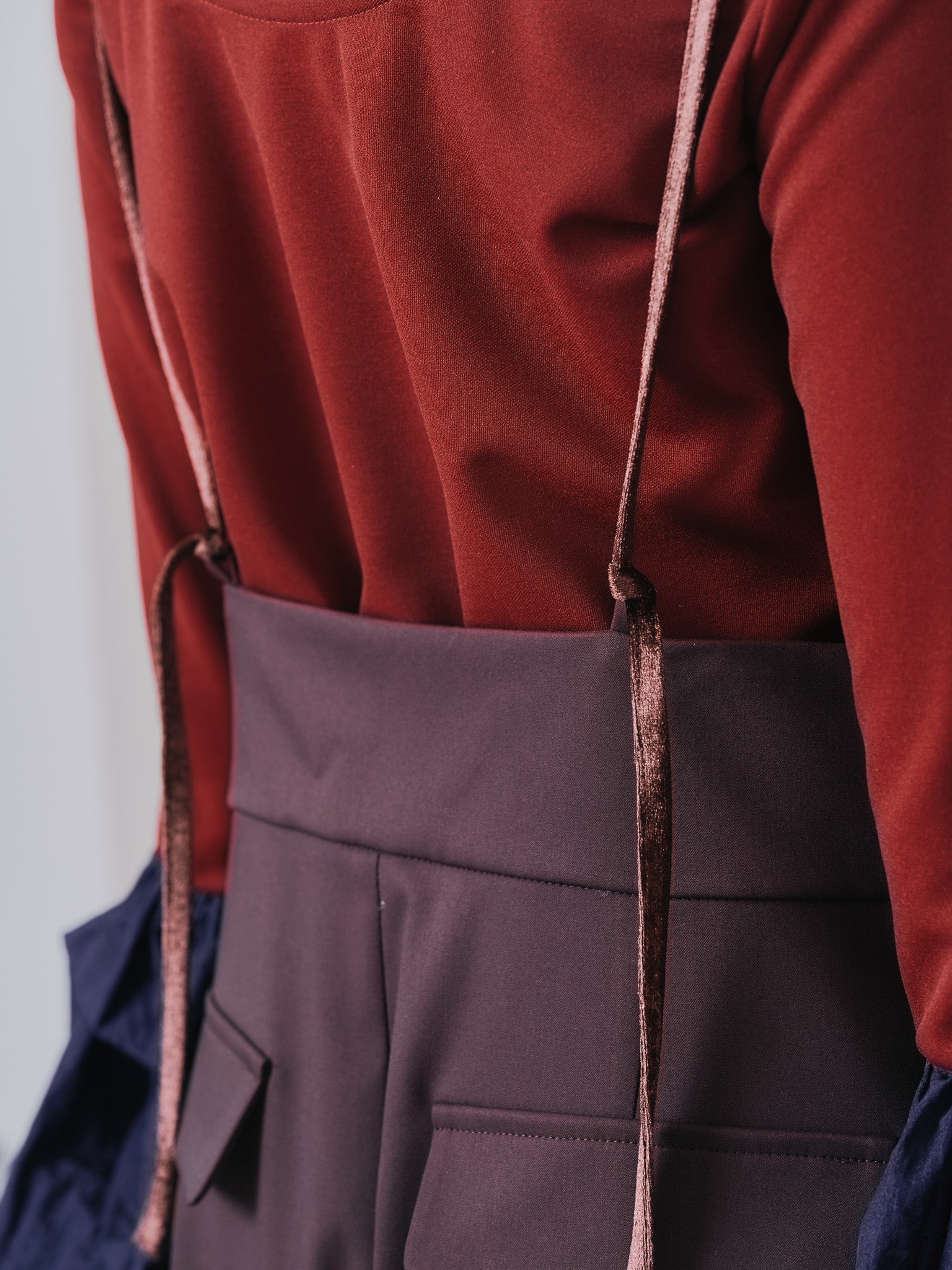 【TIME SALE 10/21 17:00まで!!】ベロアサスペンダー付パンツ [603332] brown