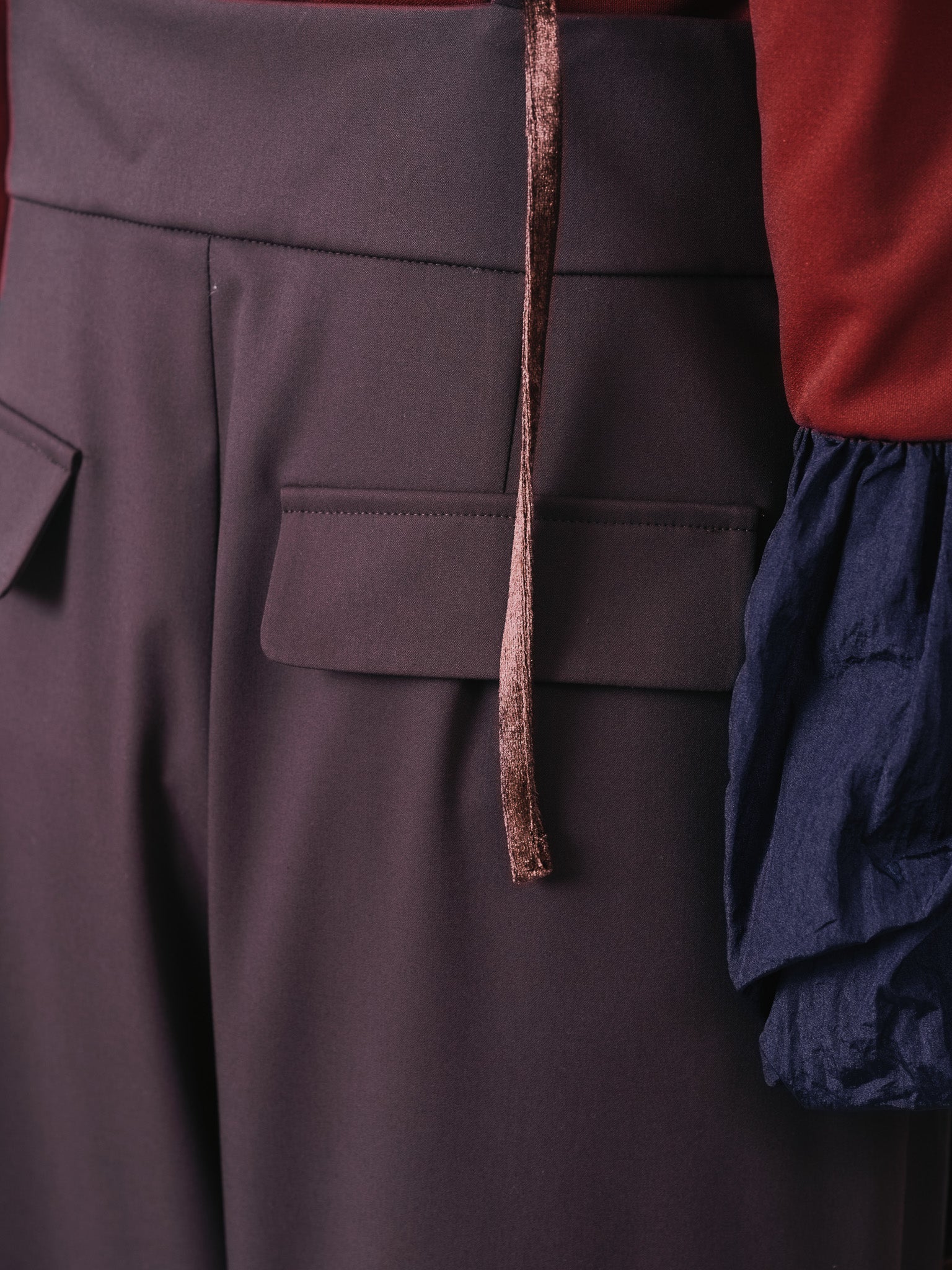 【TIME SALE 10/21 17:00まで!!】ベロアサスペンダー付パンツ [603332] brown