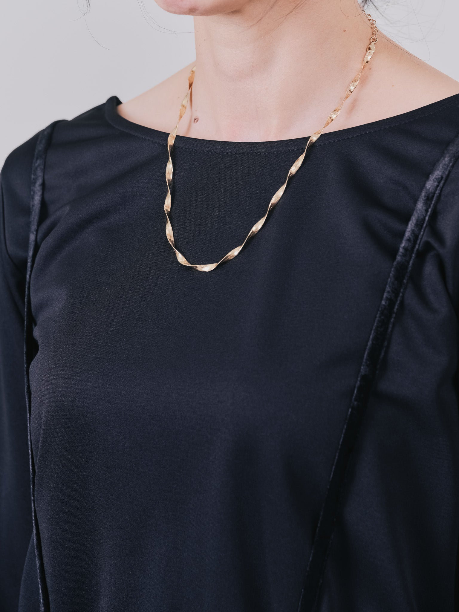 【TIME SALE 10/21 17:00まで!!】配色バルーンスリーブトップス [601371] black
