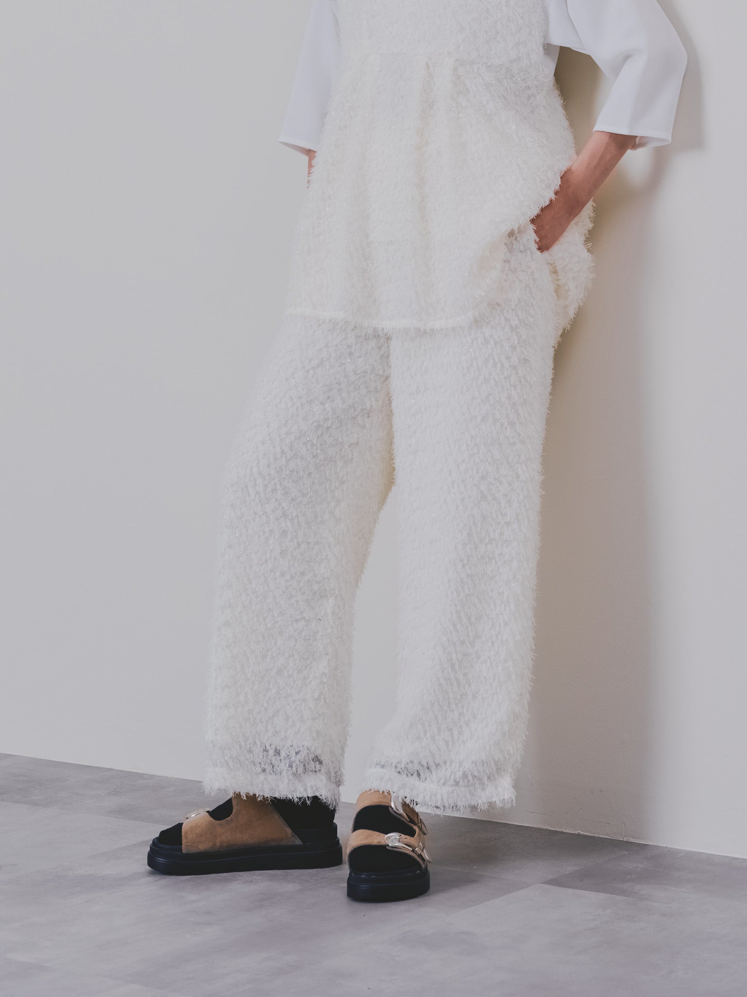 フリンジジャガードパンツ [601381] off