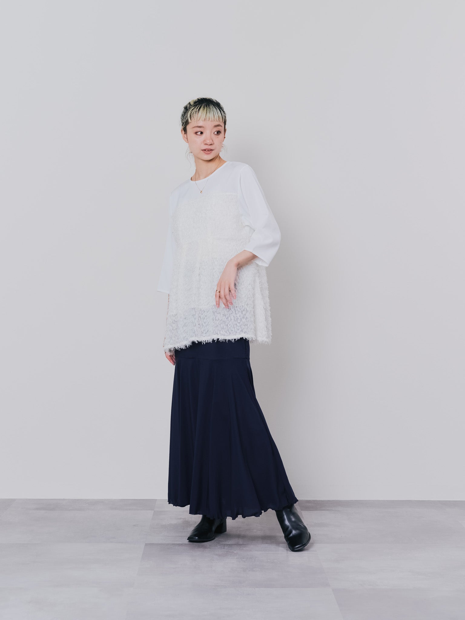リバーシブルシアースカート [601374] navy