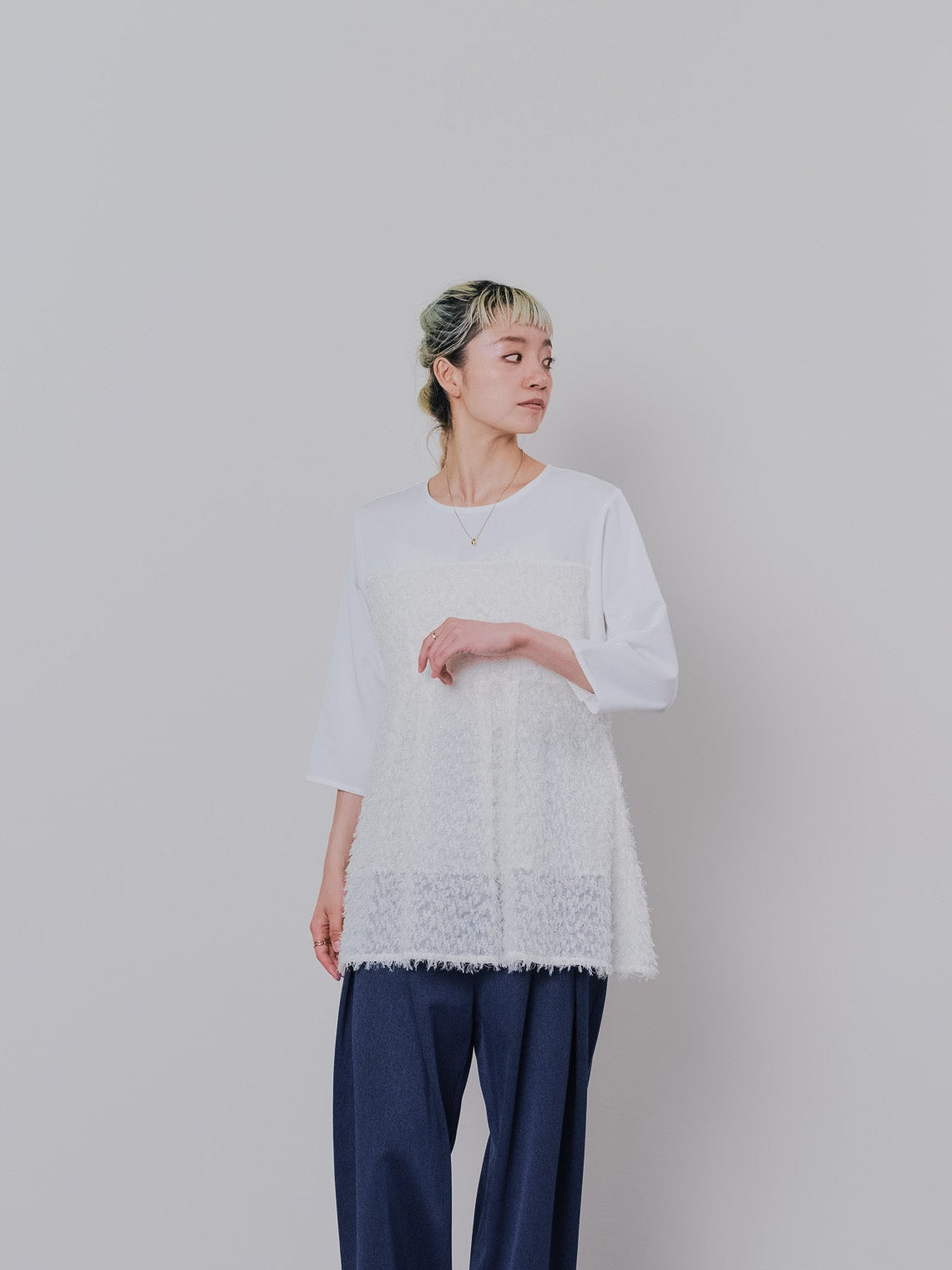 フリンジジャガードビスチェレイヤードライクトップス [601380] off