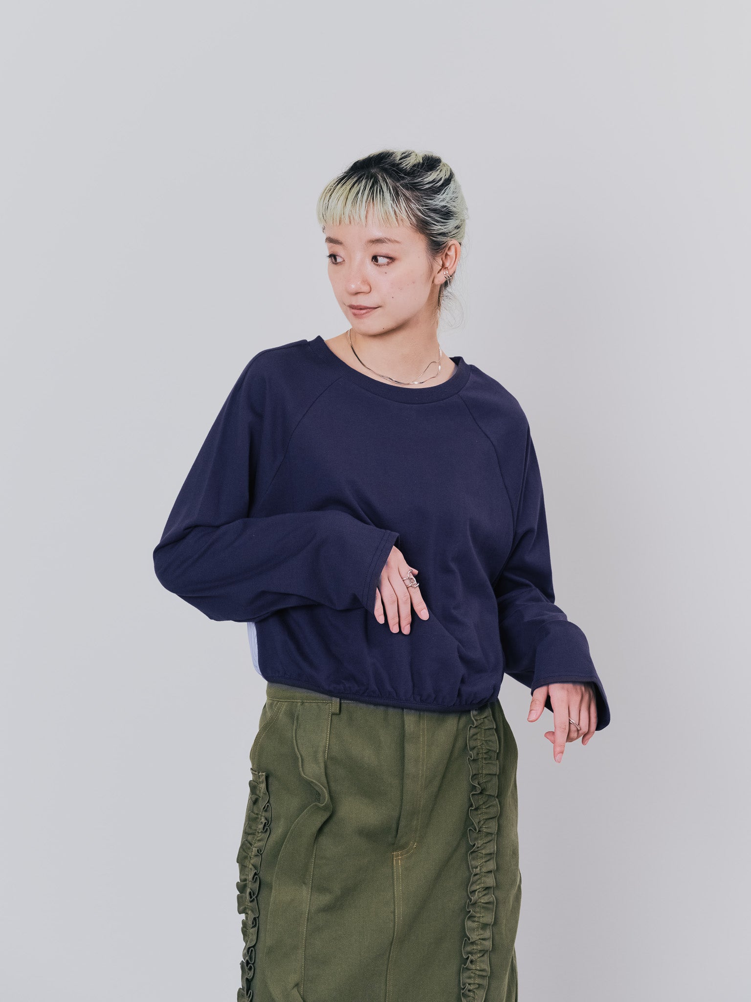 バックストライプトップス [601353] navy