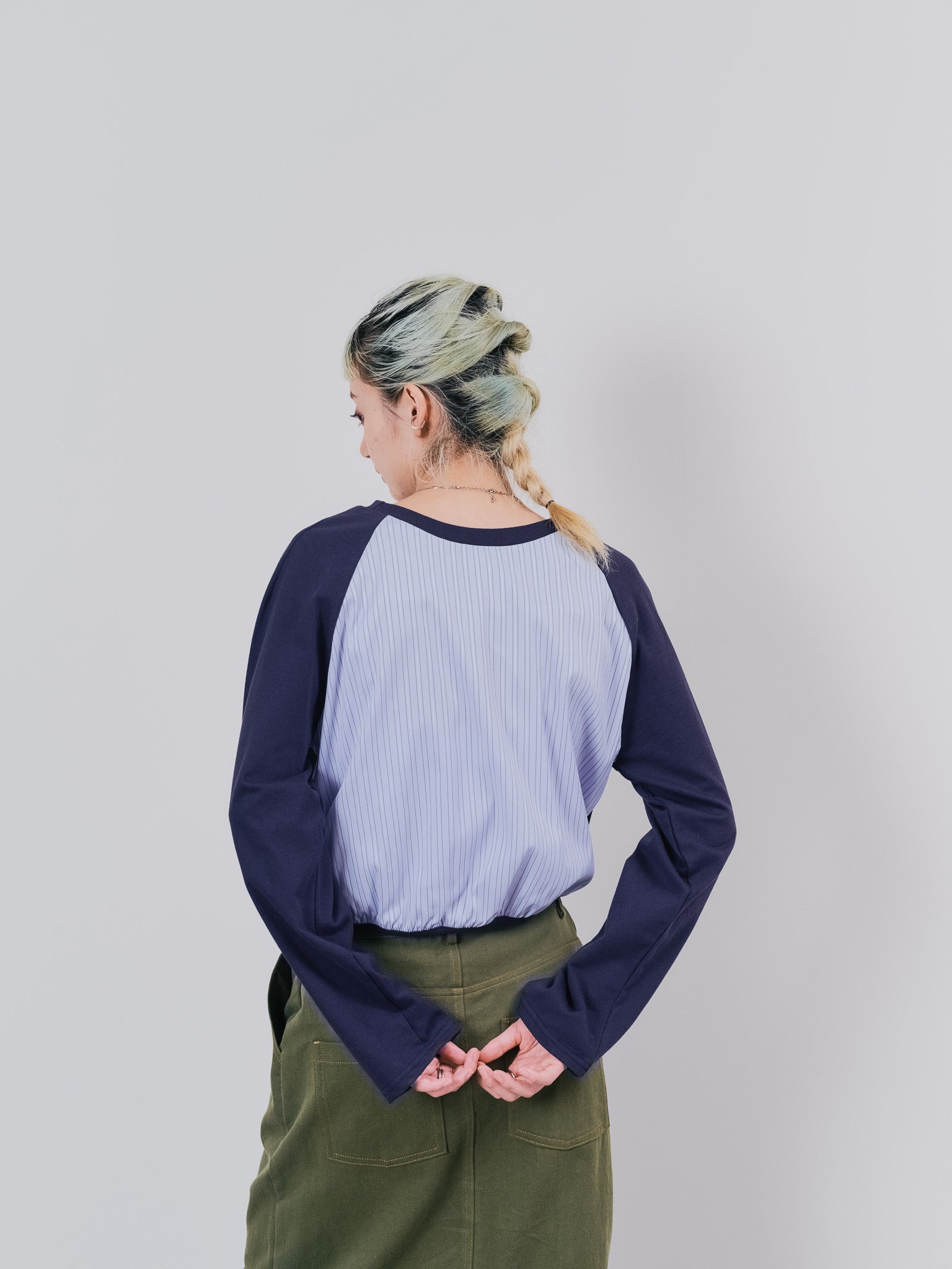 バックストライプトップス [601353] navy