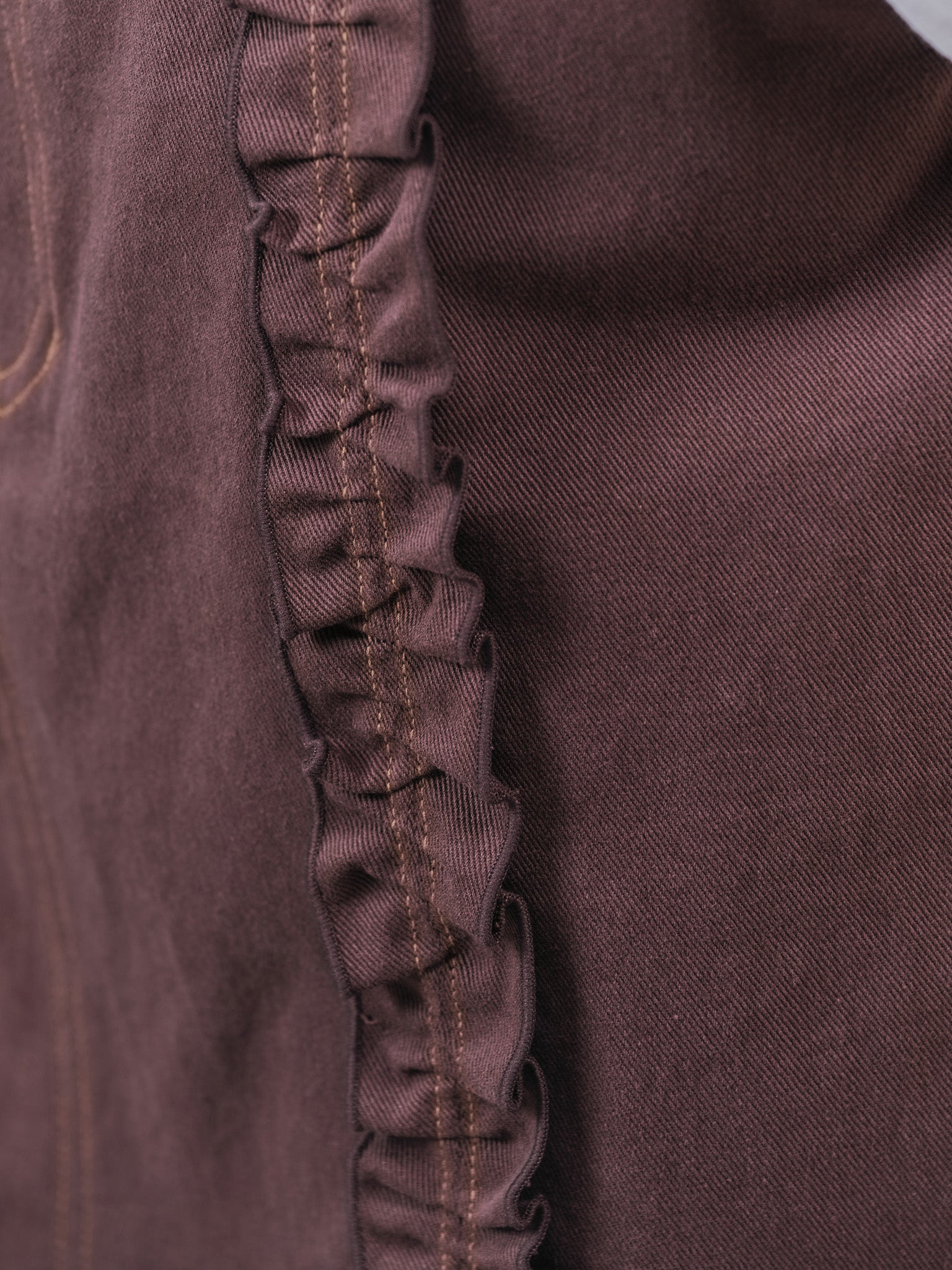 ミックスフリルカツラギタイトスカート [601358] brown