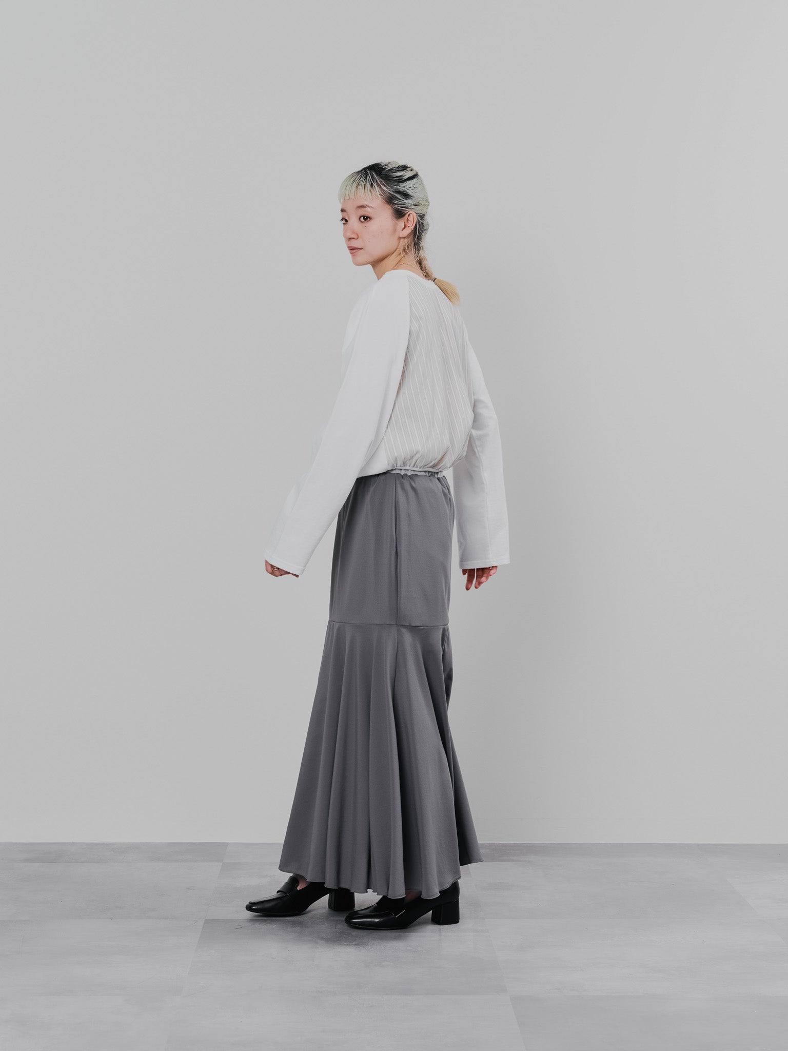 【SALE】バックストライプトップス [601353] ivory