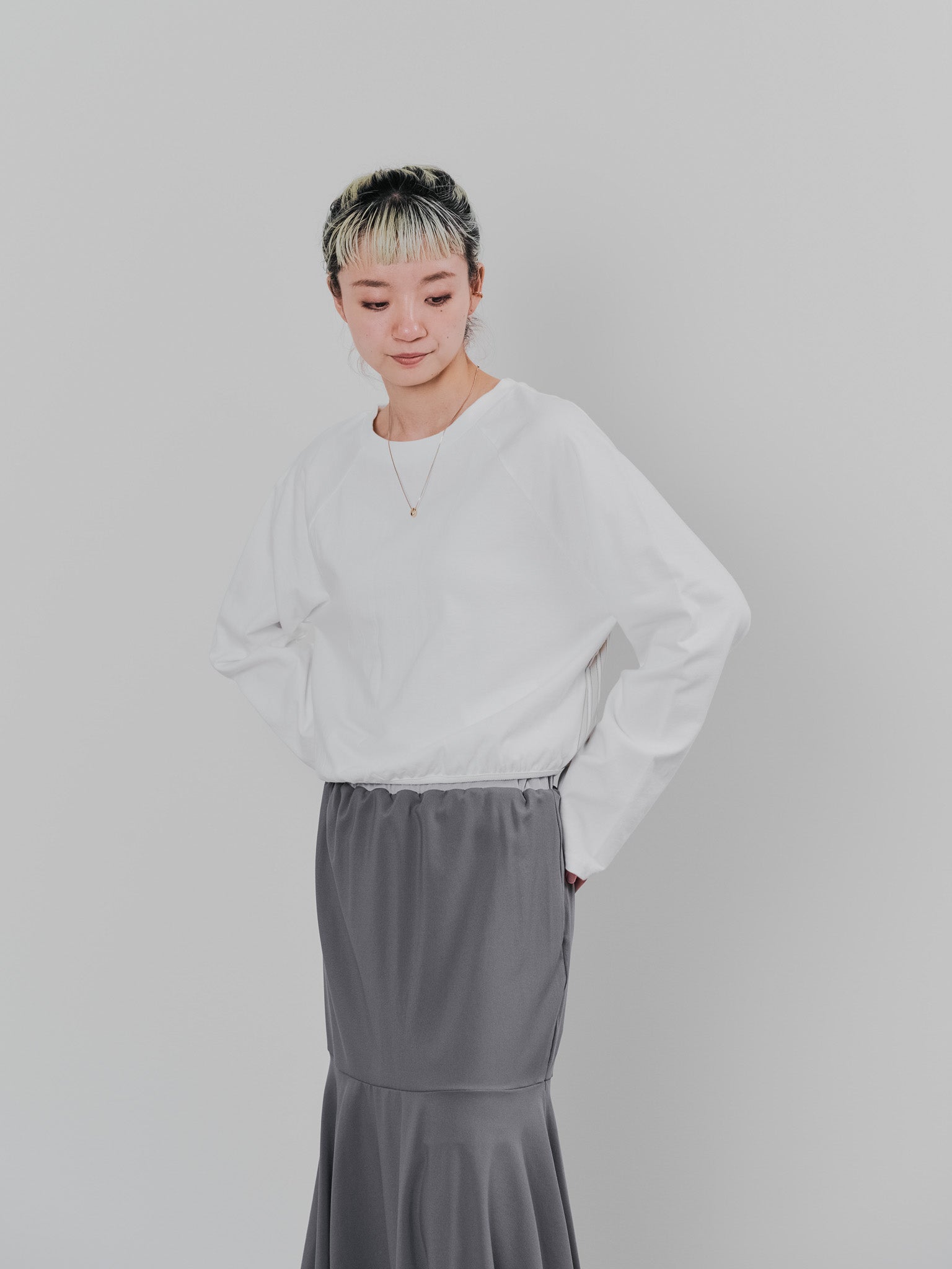 バックストライプトップス [601353] ivory