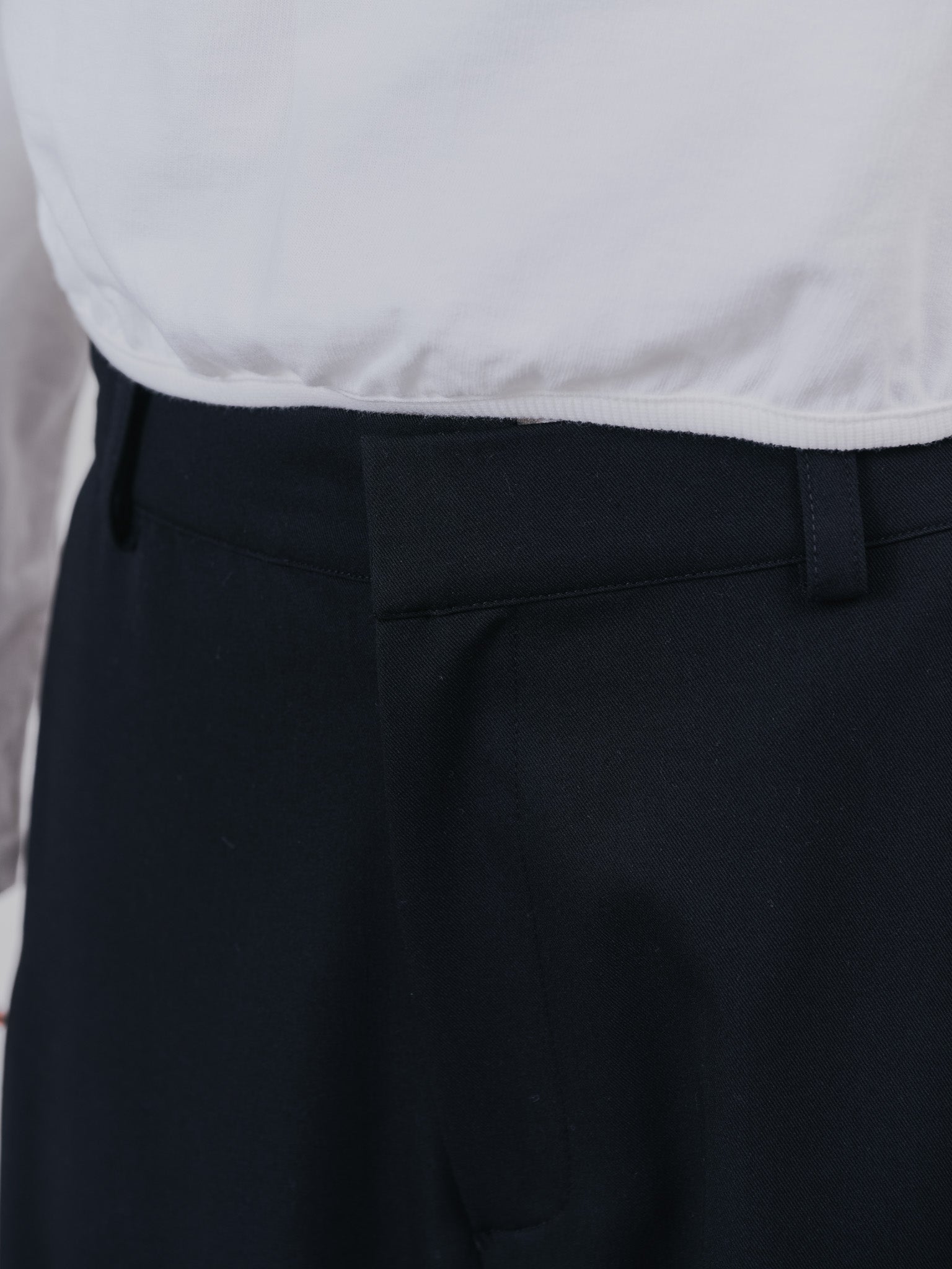 サイドプリーツ配色ステッチパンツ [601375] black