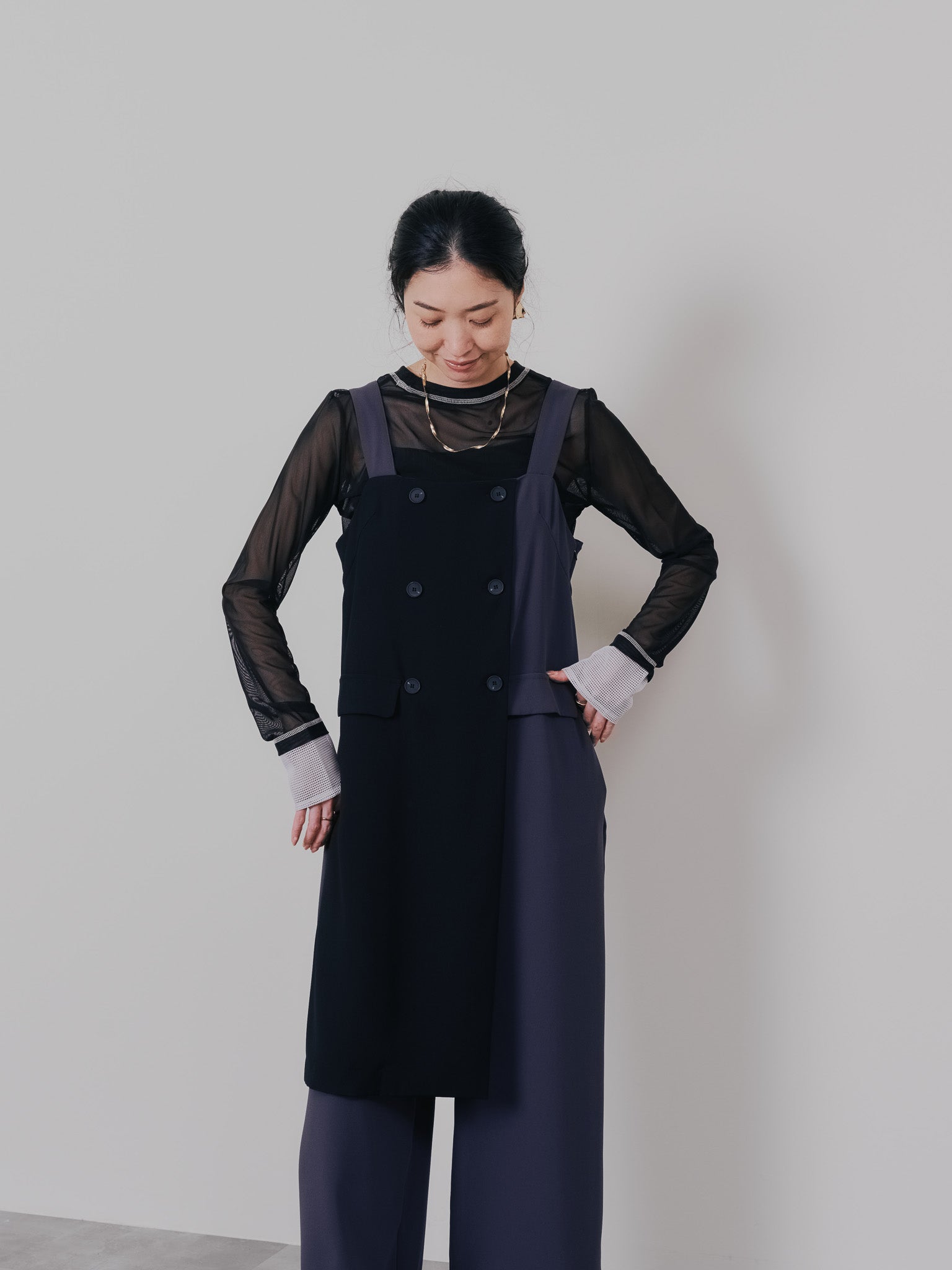 【SALE】トレンチライク オールインワン [601379] charcoal