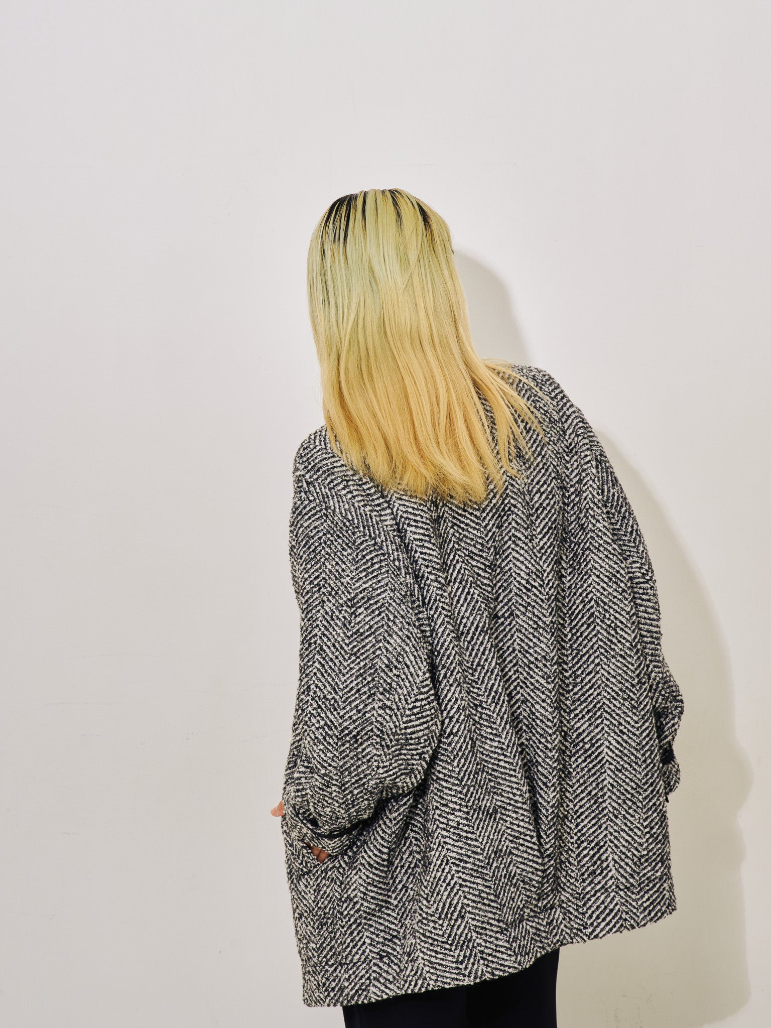 【SALE】バックタックヘリンボーンツィードコーディガン [605561] off