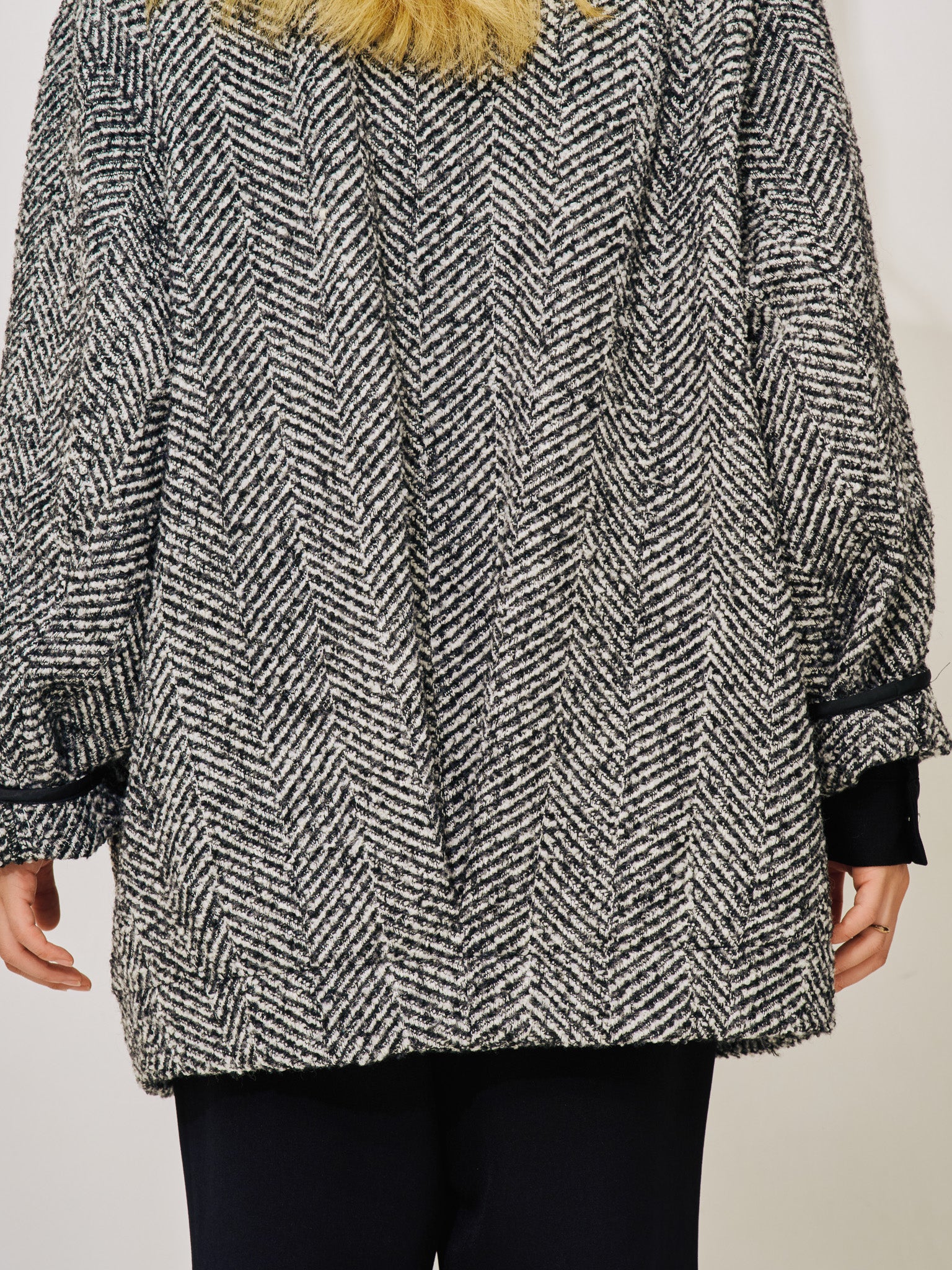 【SALE】バックタックヘリンボーンツィードコーディガン [605561] off