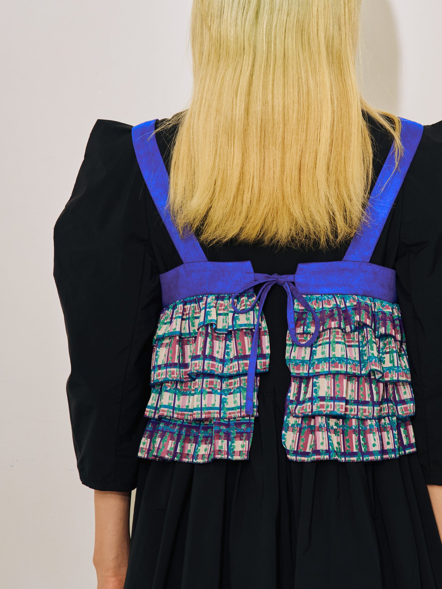 【TIME SALE 11/4まで!!】チェックプリントフリルティアードビスチェ [603335] ivory