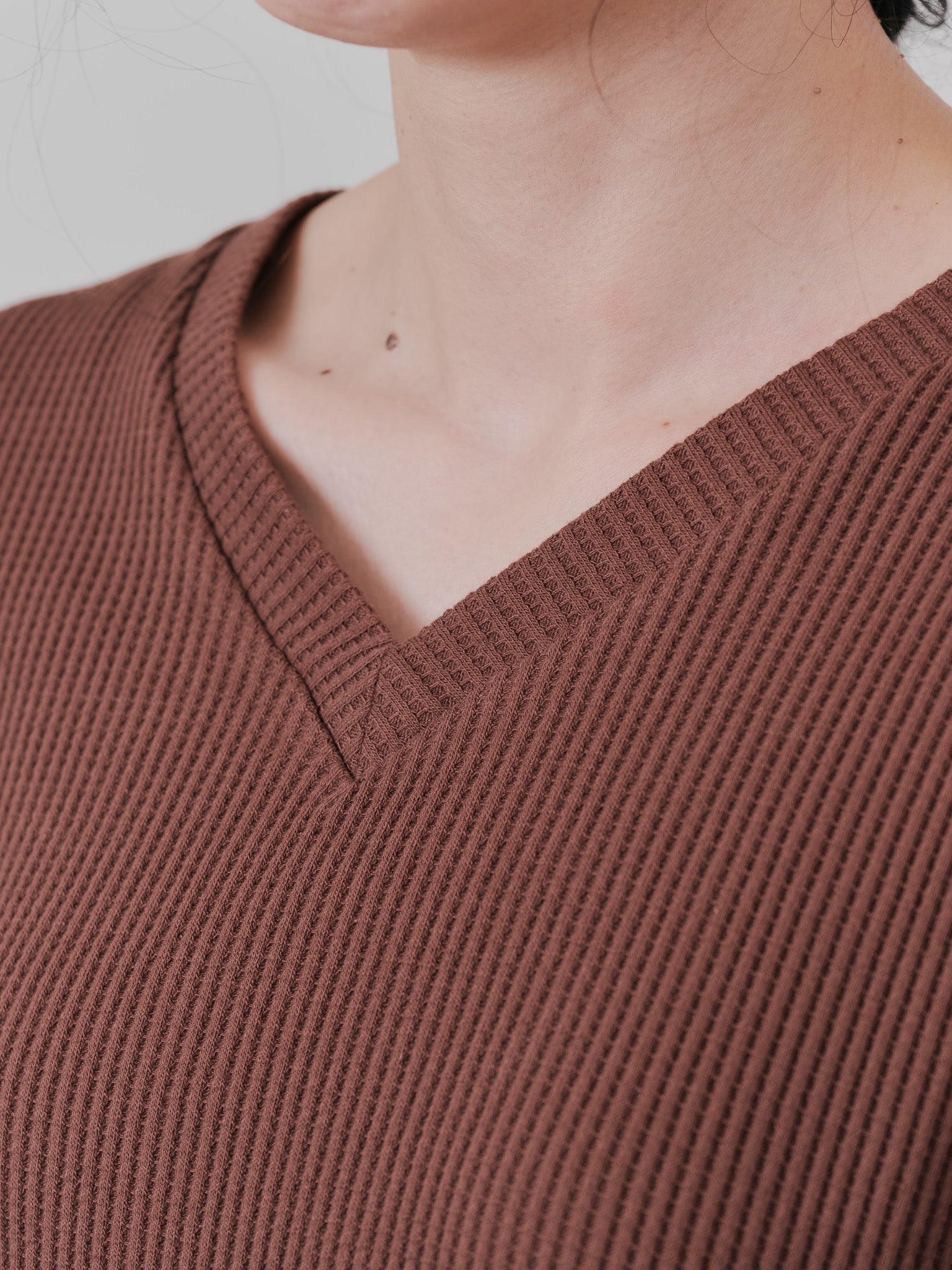 ヘム2WAYワッフルベスト [601355] brown
