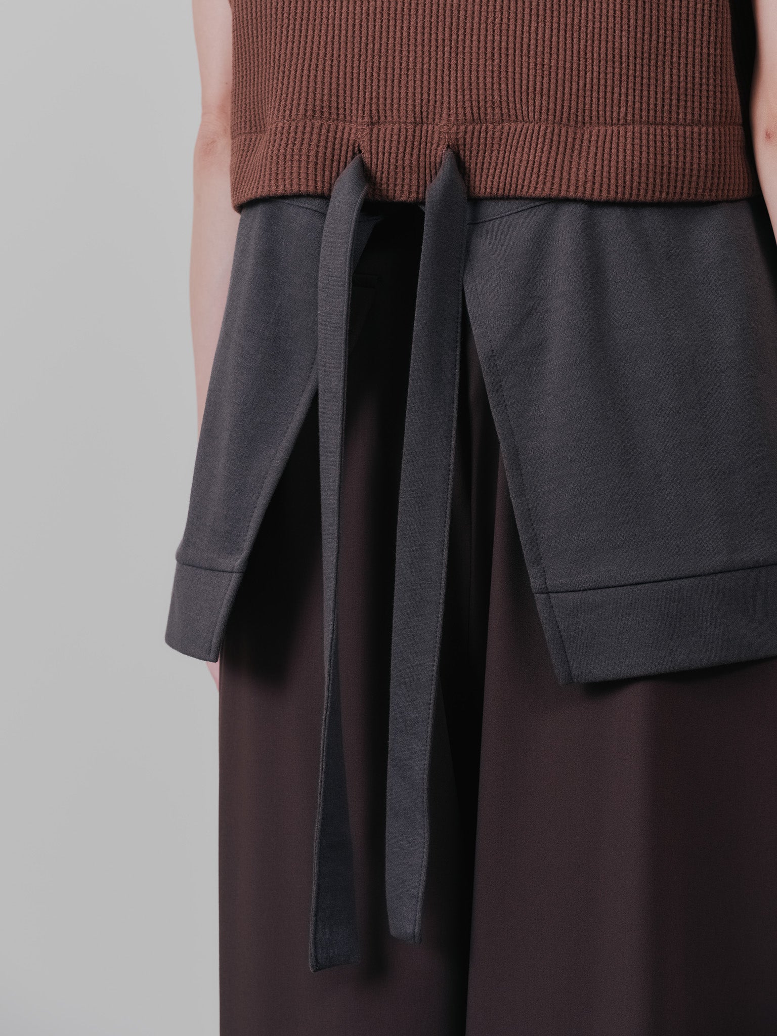 ヘム2WAYワッフルベスト [601355] brown