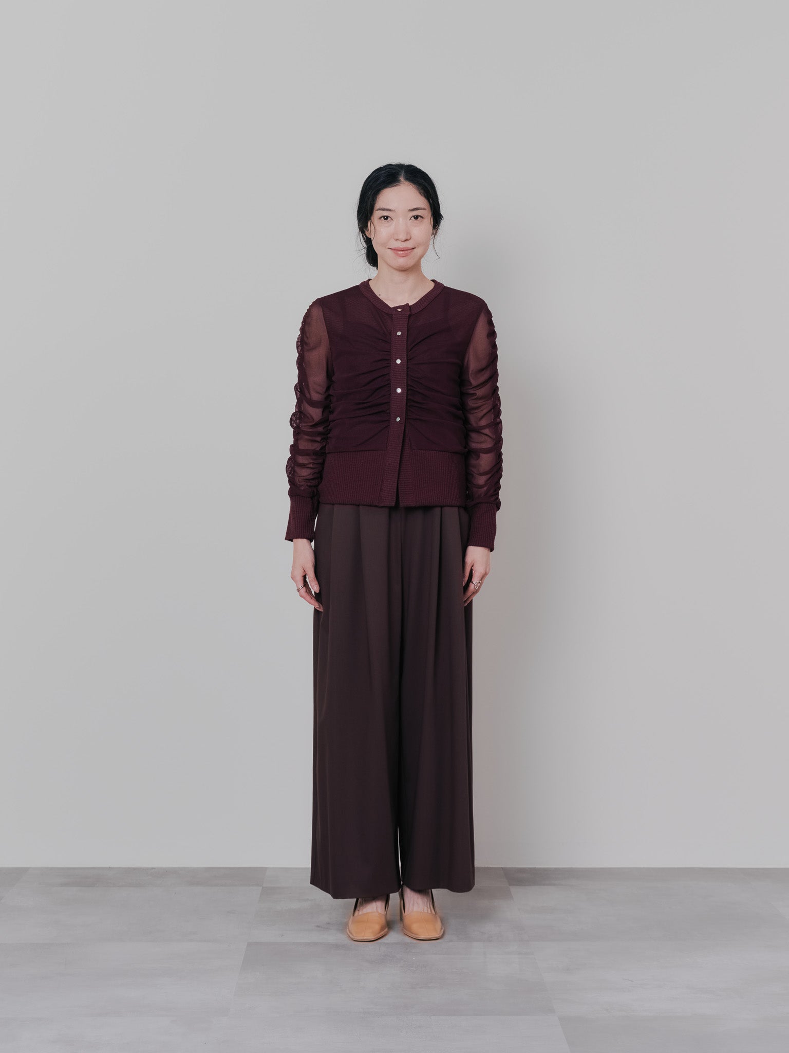 【TIME SALE 10/21 17:00まで!!】ベロアサスペンダー付パンツ [603332] brown