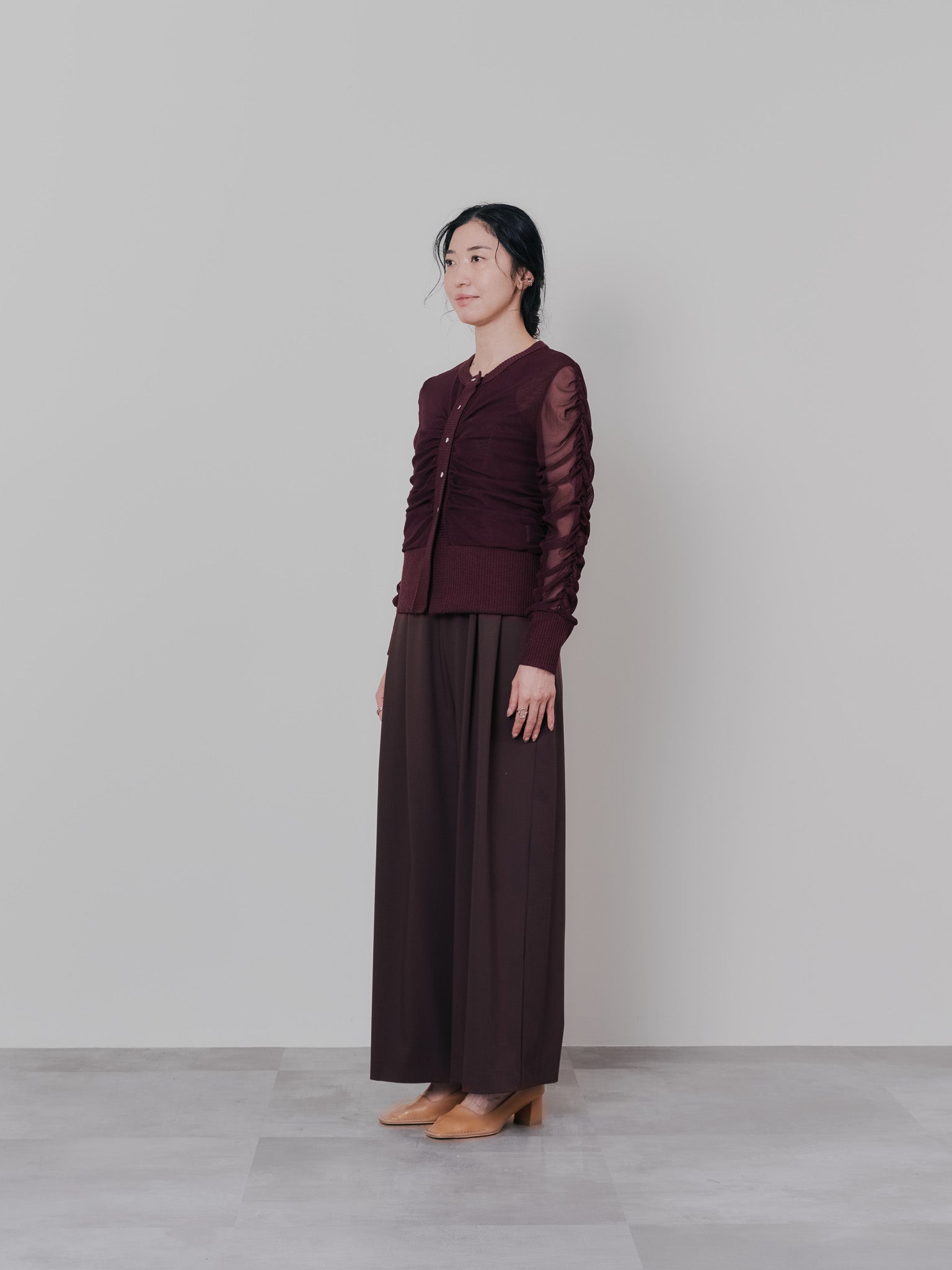 【TIME SALE 10/21 17:00まで!!】ベロアサスペンダー付パンツ [603332] brown