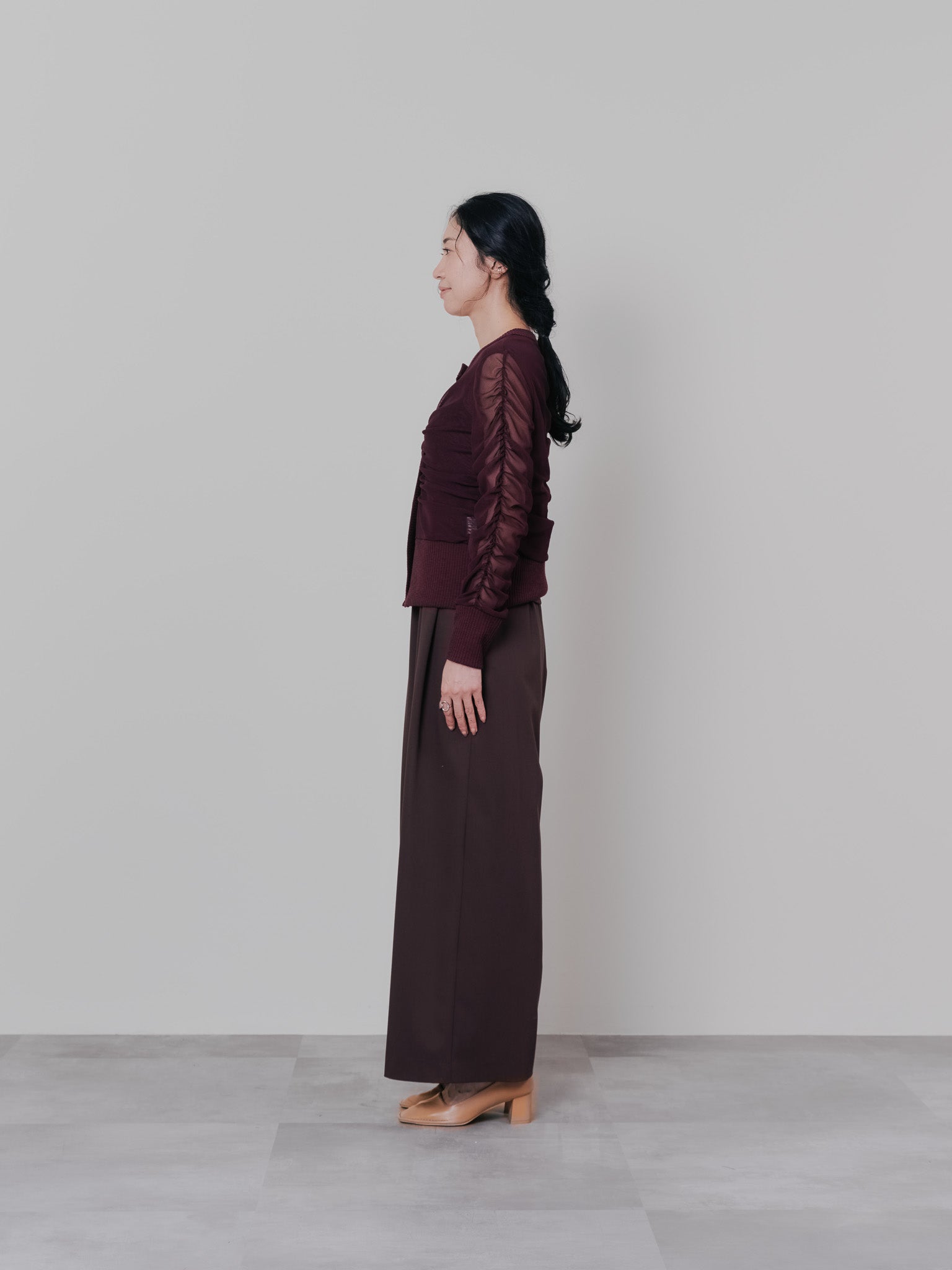 【TIME SALE 10/21 17:00まで!!】ベロアサスペンダー付パンツ [603332] brown