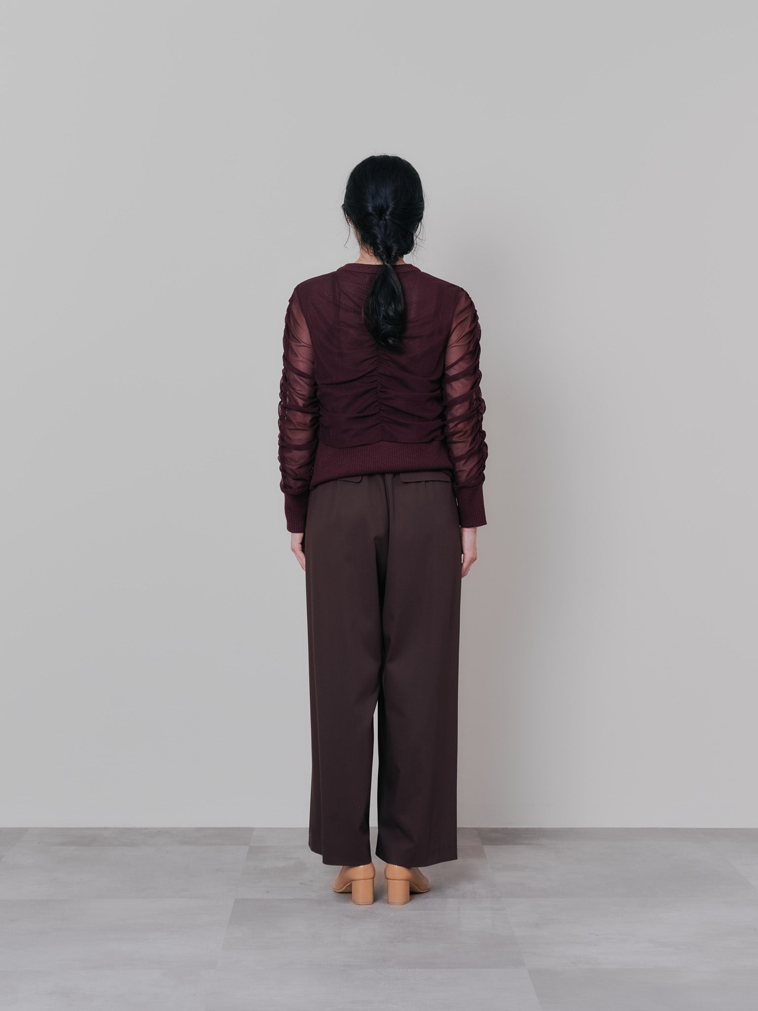 【TIME SALE 10/21 17:00まで!!】ベロアサスペンダー付パンツ [603332] brown