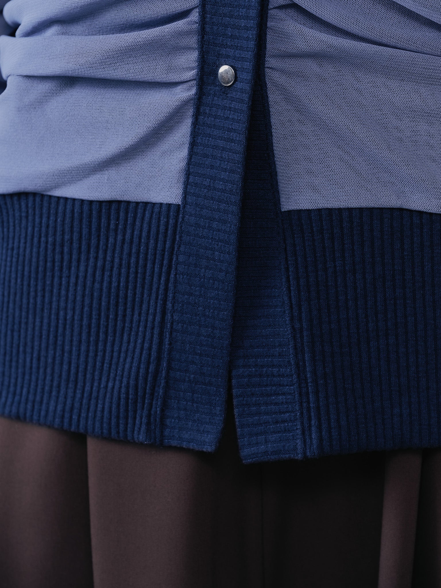 チュールギャザーカーディガン [601372] grey blue