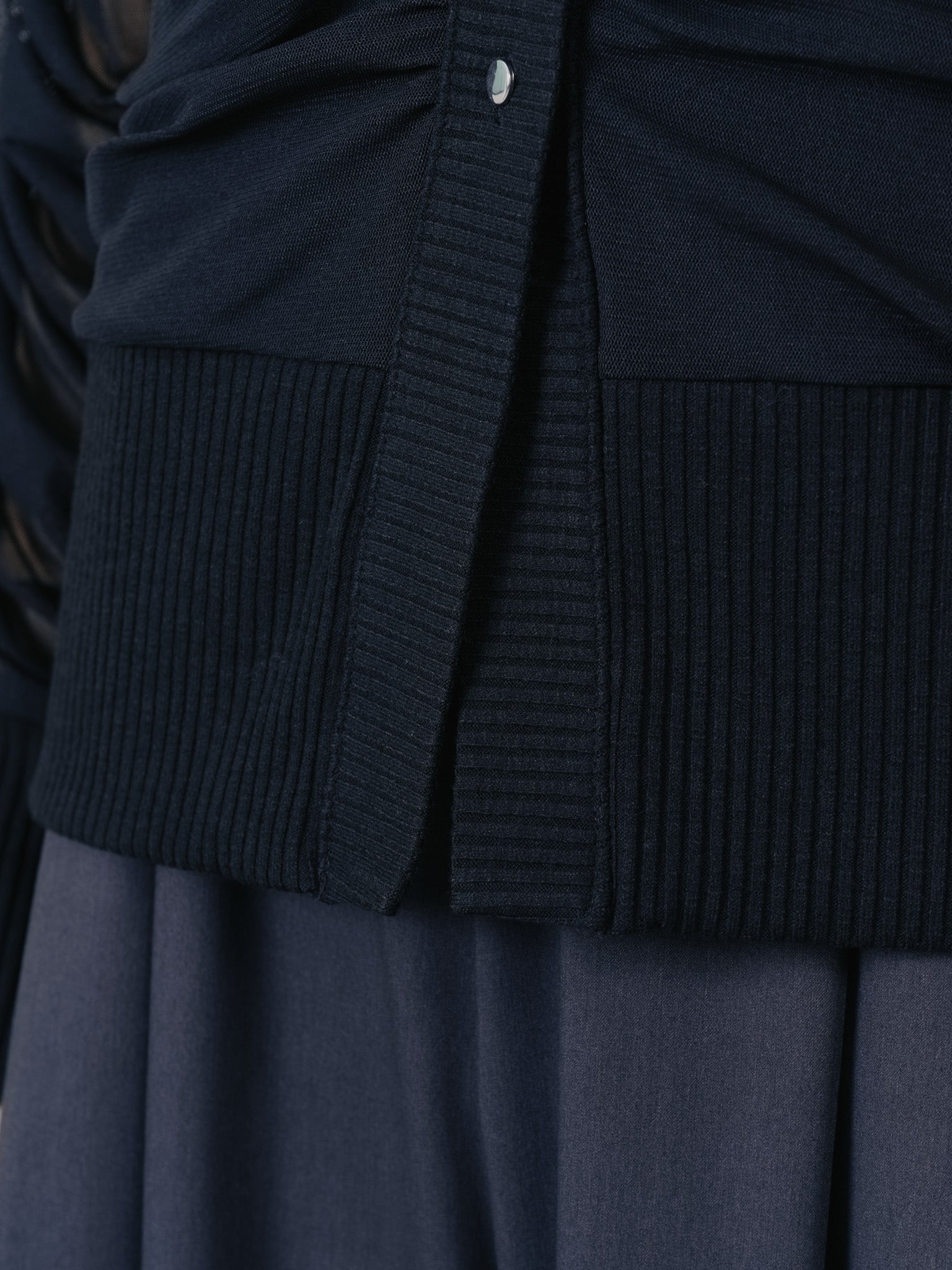 チュールギャザーカーディガン [601372] black