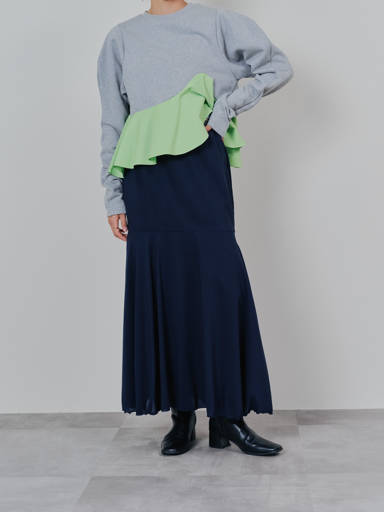 【SALE】リバーシブルシアースカート [601374] navy