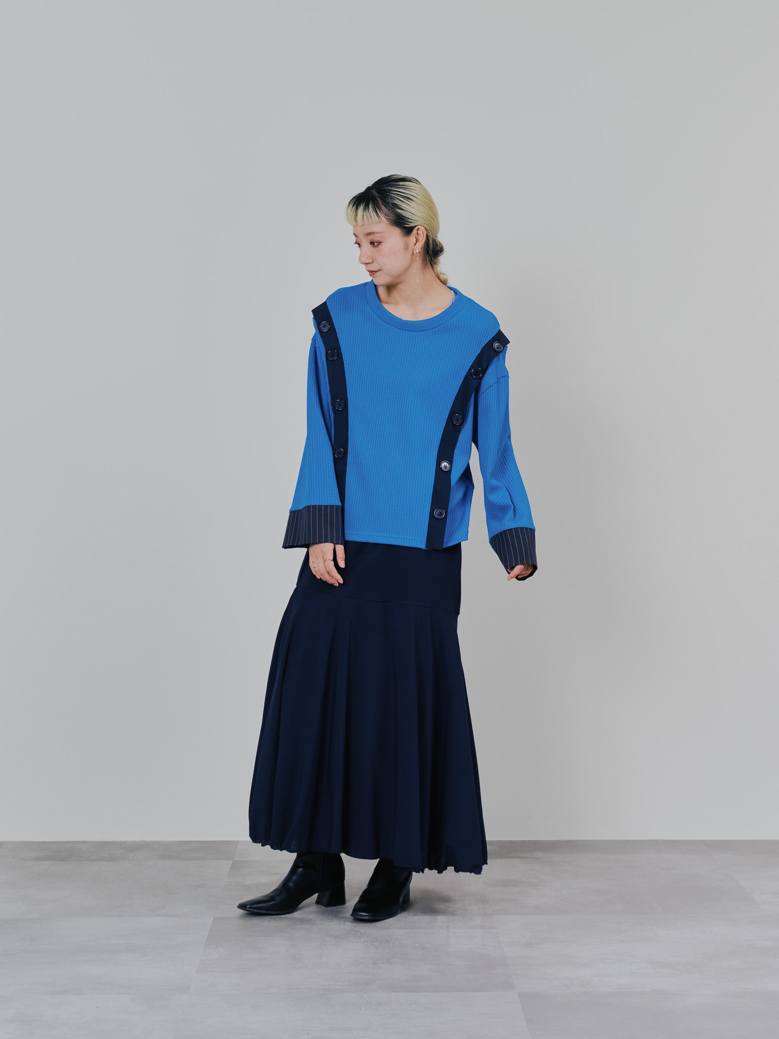 リバーシブルシアースカート [601374] navy