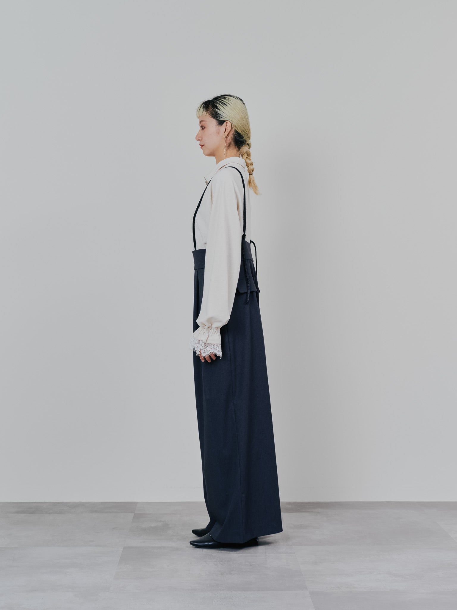 ベロアサスペンダー付パンツ [603332] charcoal