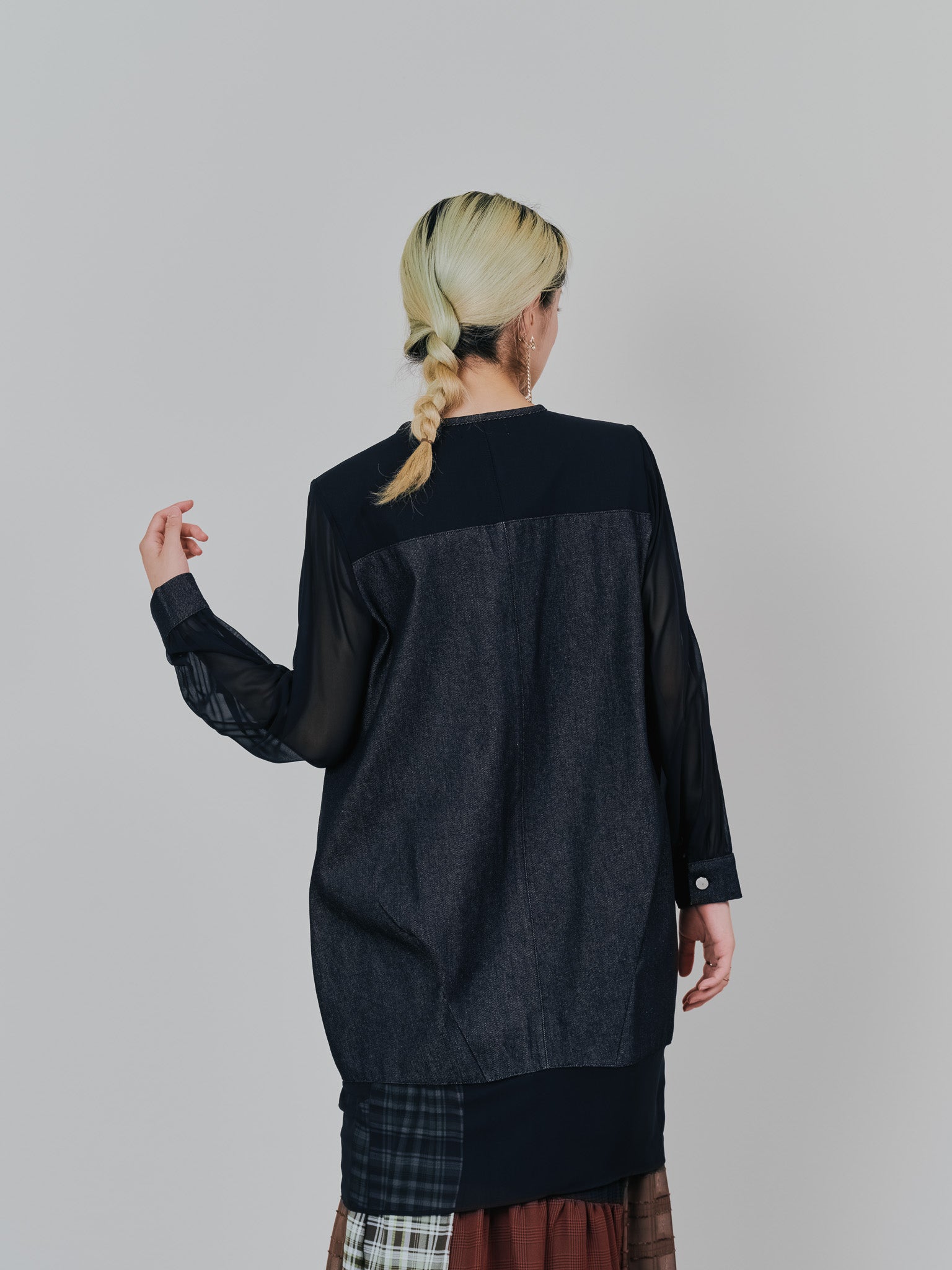 【SALE】チュニックシアーGジャン [601368] black