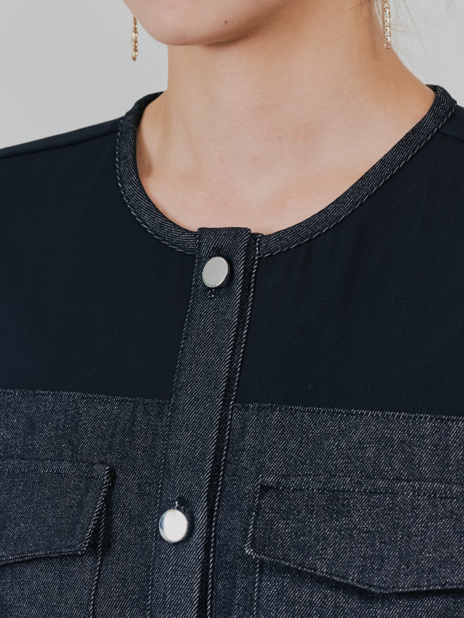 【SALE】チュニックシアーGジャン [601368] black