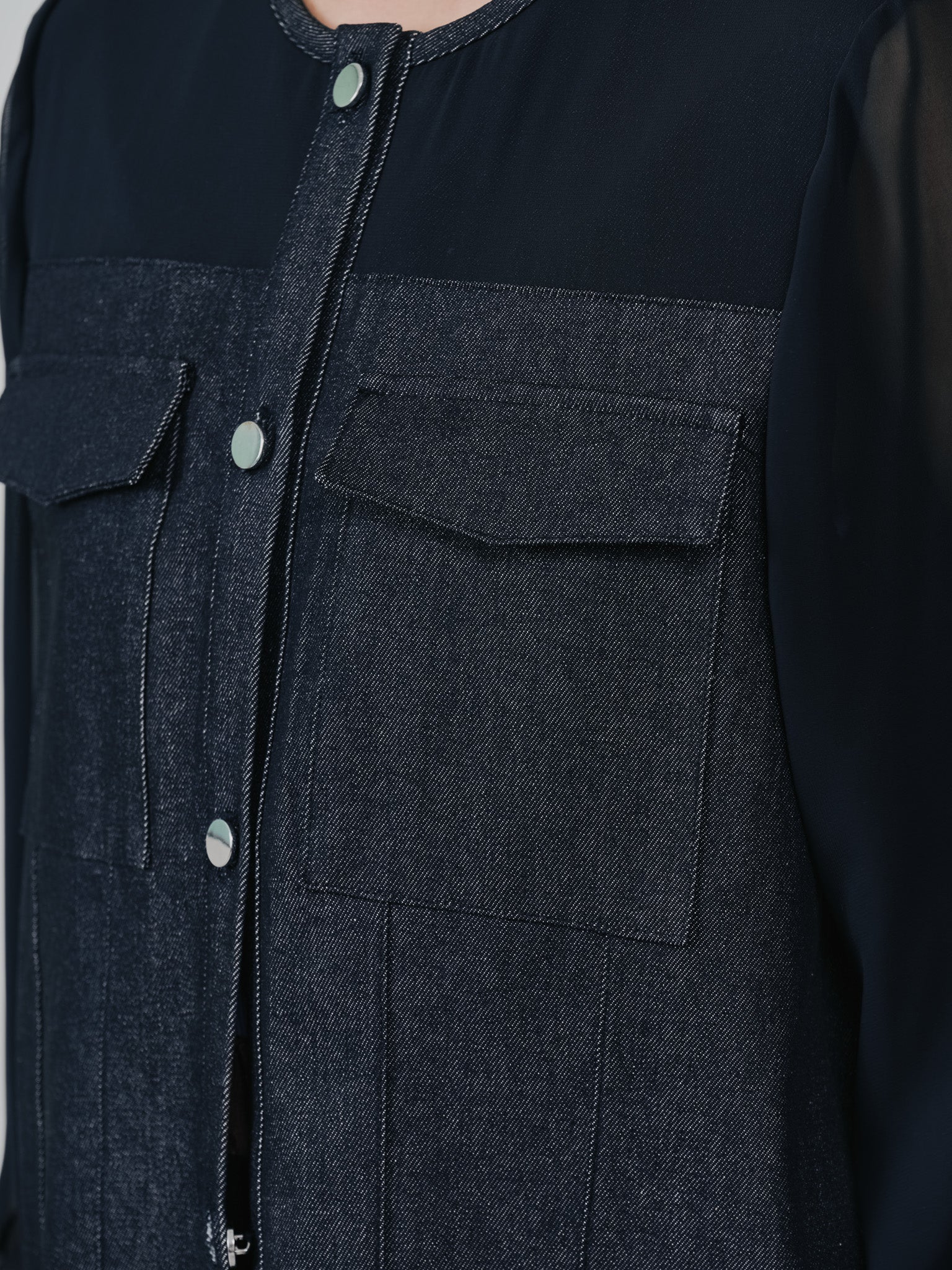 【SALE】チュニックシアーGジャン [601368] black