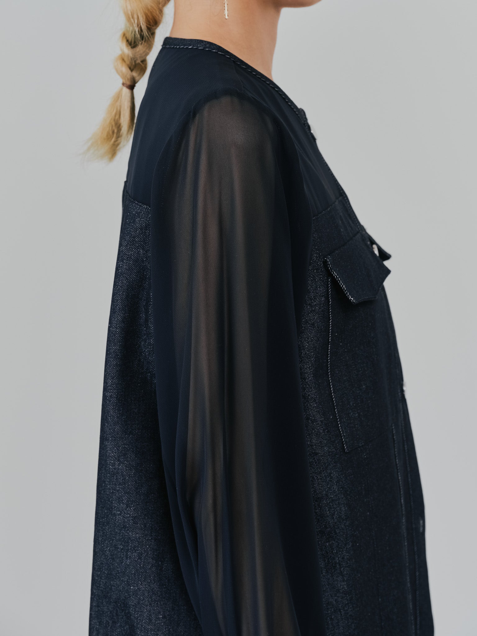 【SALE】チュニックシアーGジャン [601368] black