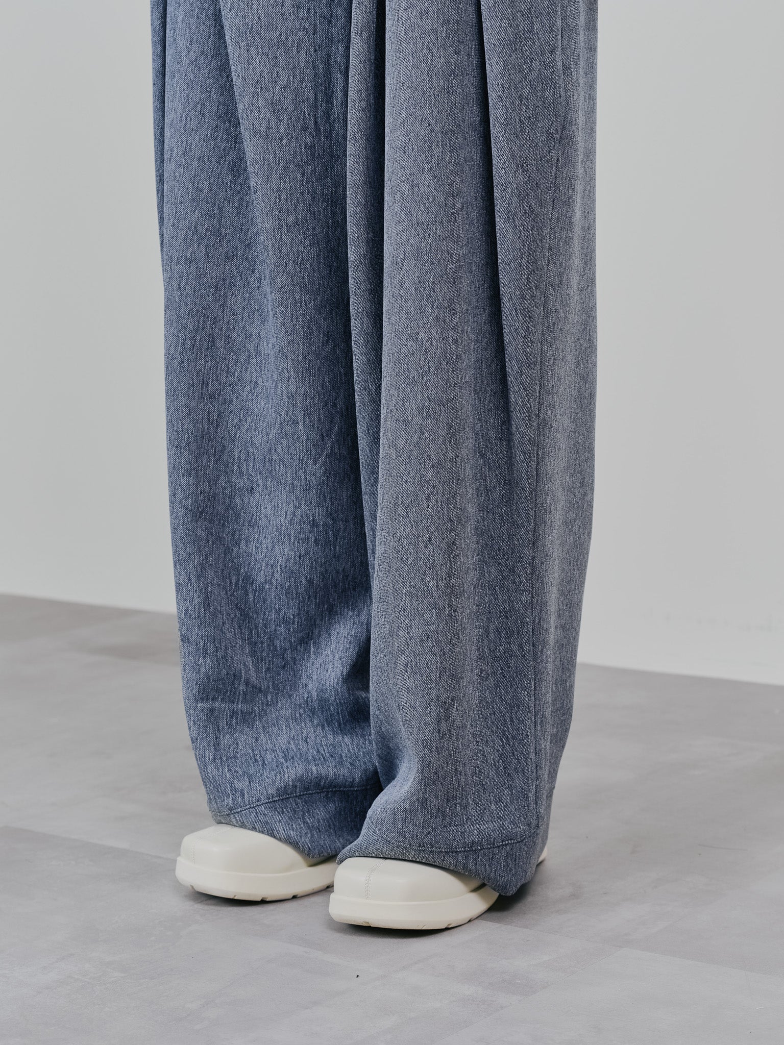 フロントリボンワイドタックパンツ [603330] grey