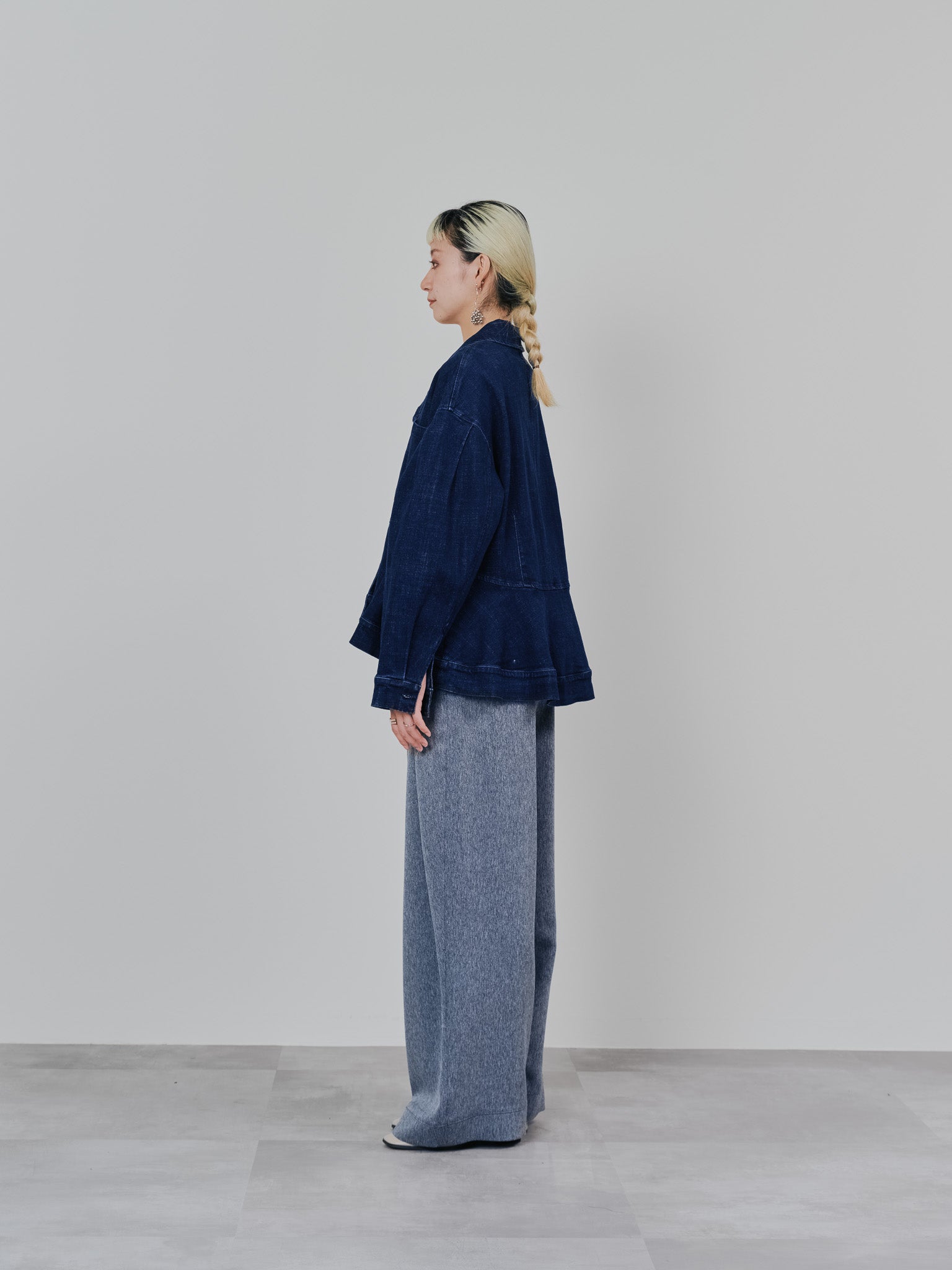 ペプラムデニムジャケット [601384] navy