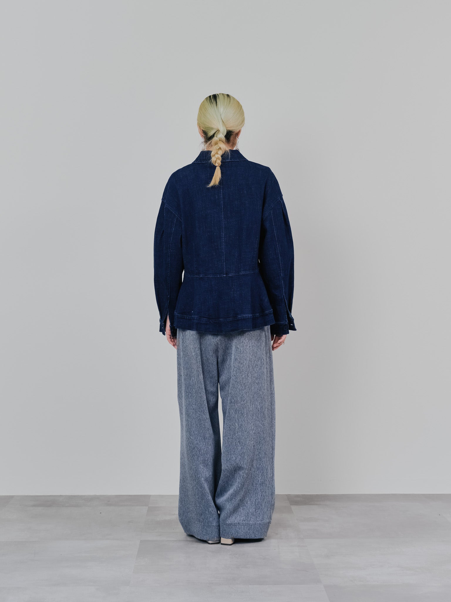 ペプラムデニムジャケット [601384] navy