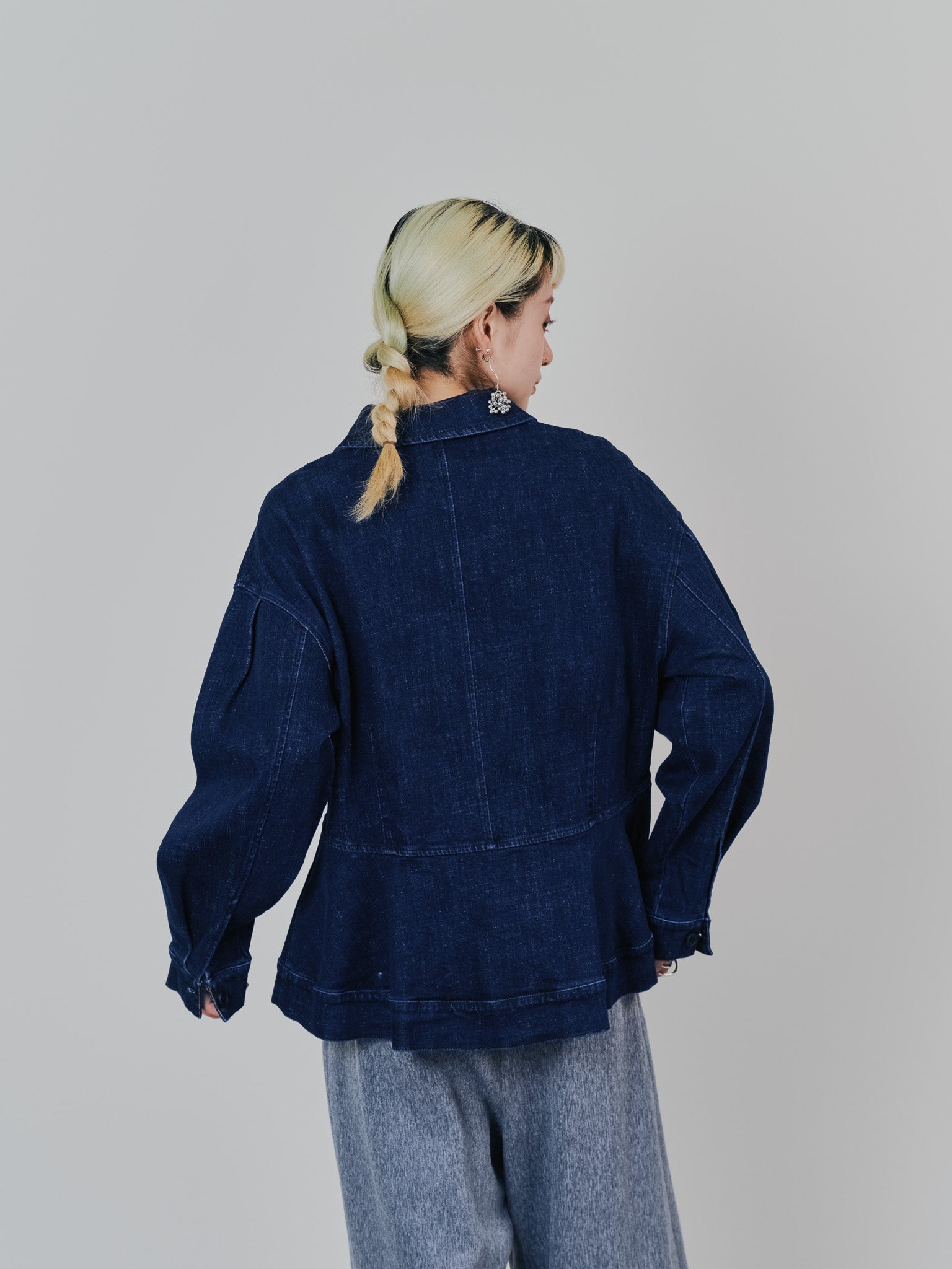 ペプラムデニムジャケット [601384] navy