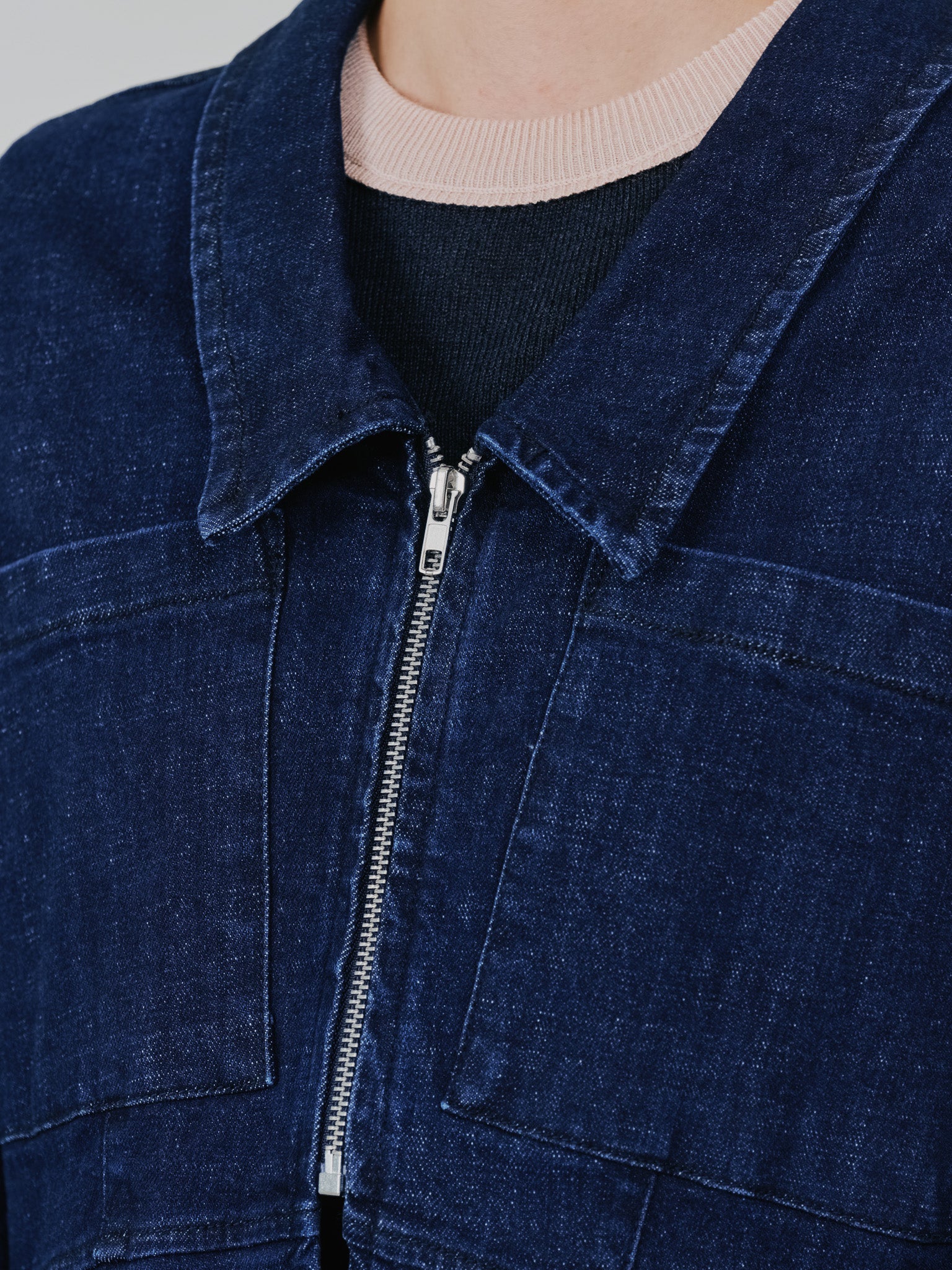 ペプラムデニムジャケット [601384] navy