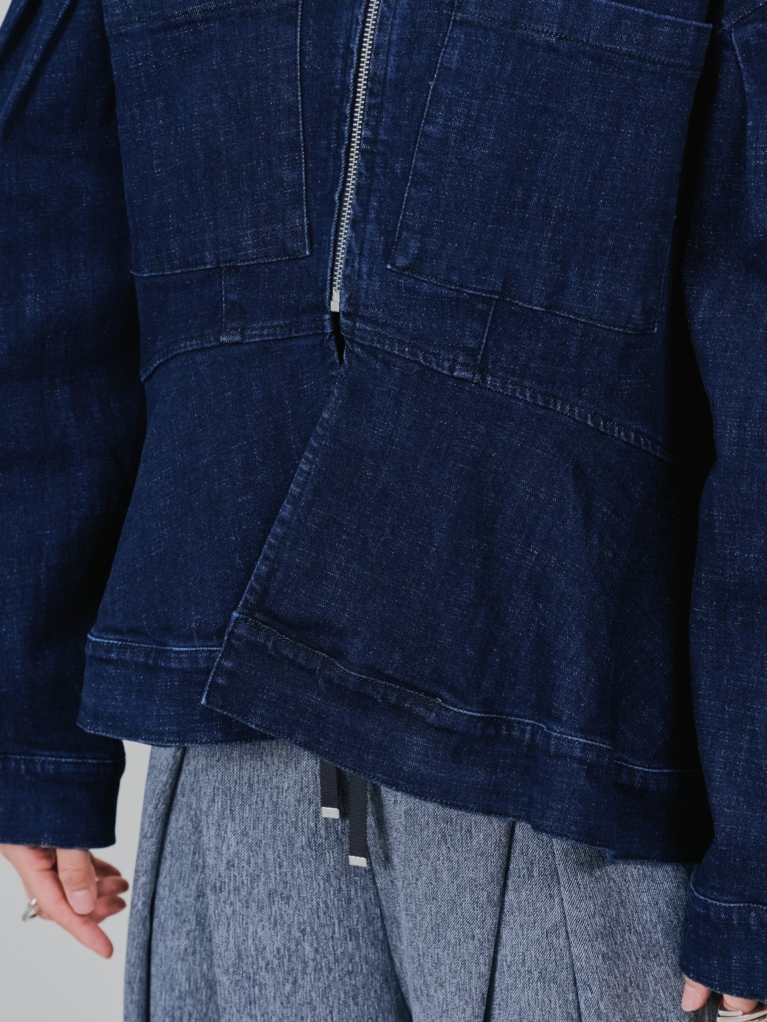 ペプラムデニムジャケット [601384] navy