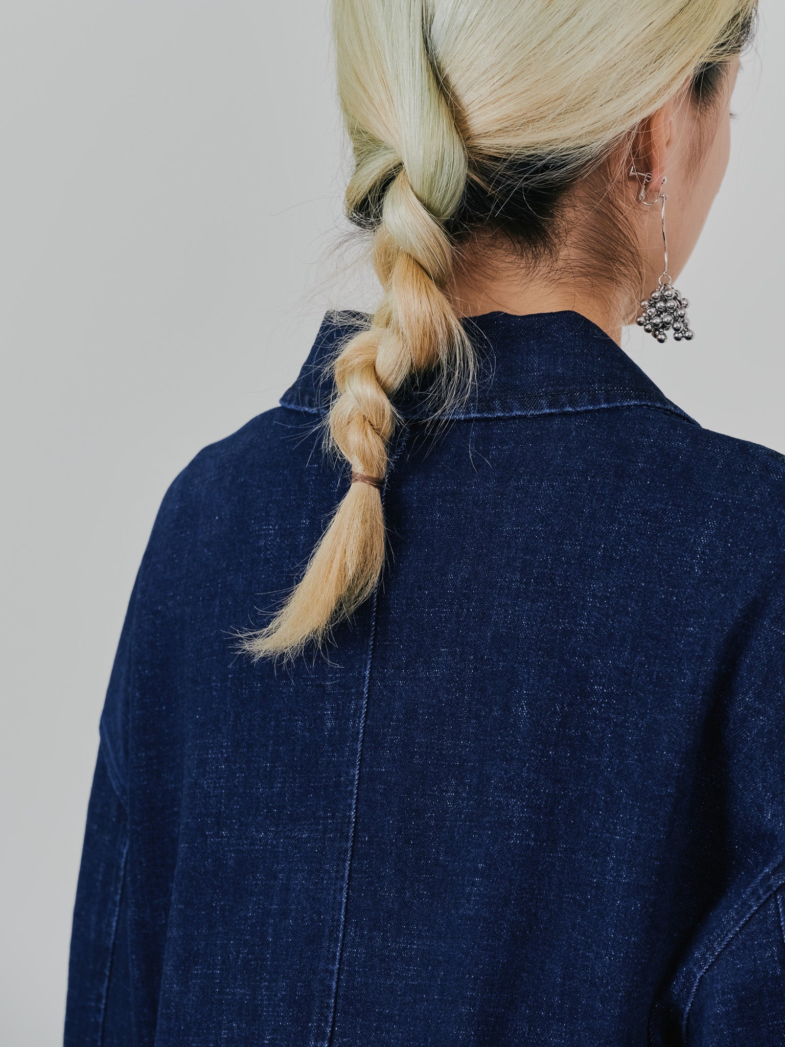 ペプラムデニムジャケット [601384] navy