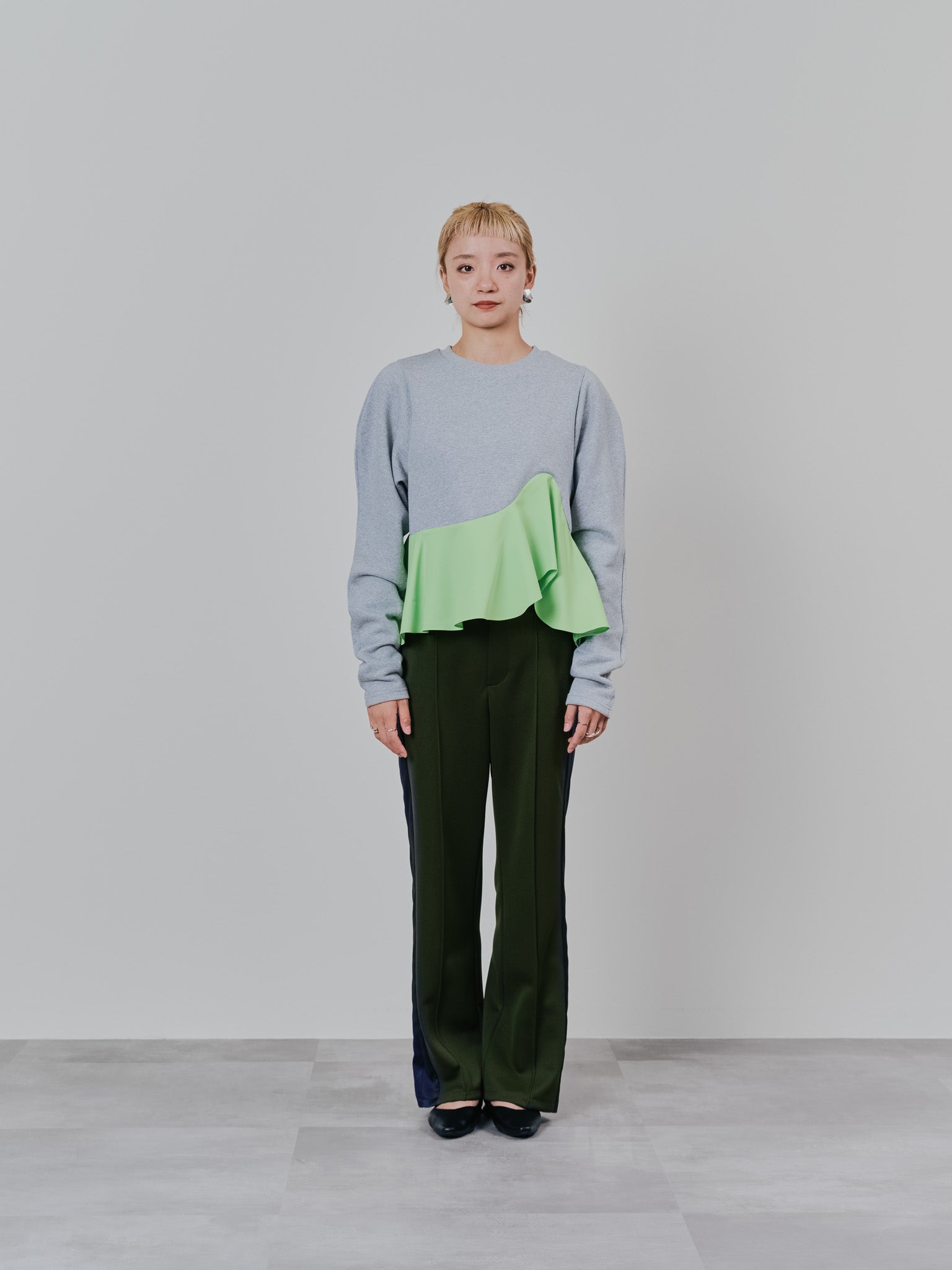 配色サイドライントラックパンツ [603340] khaki