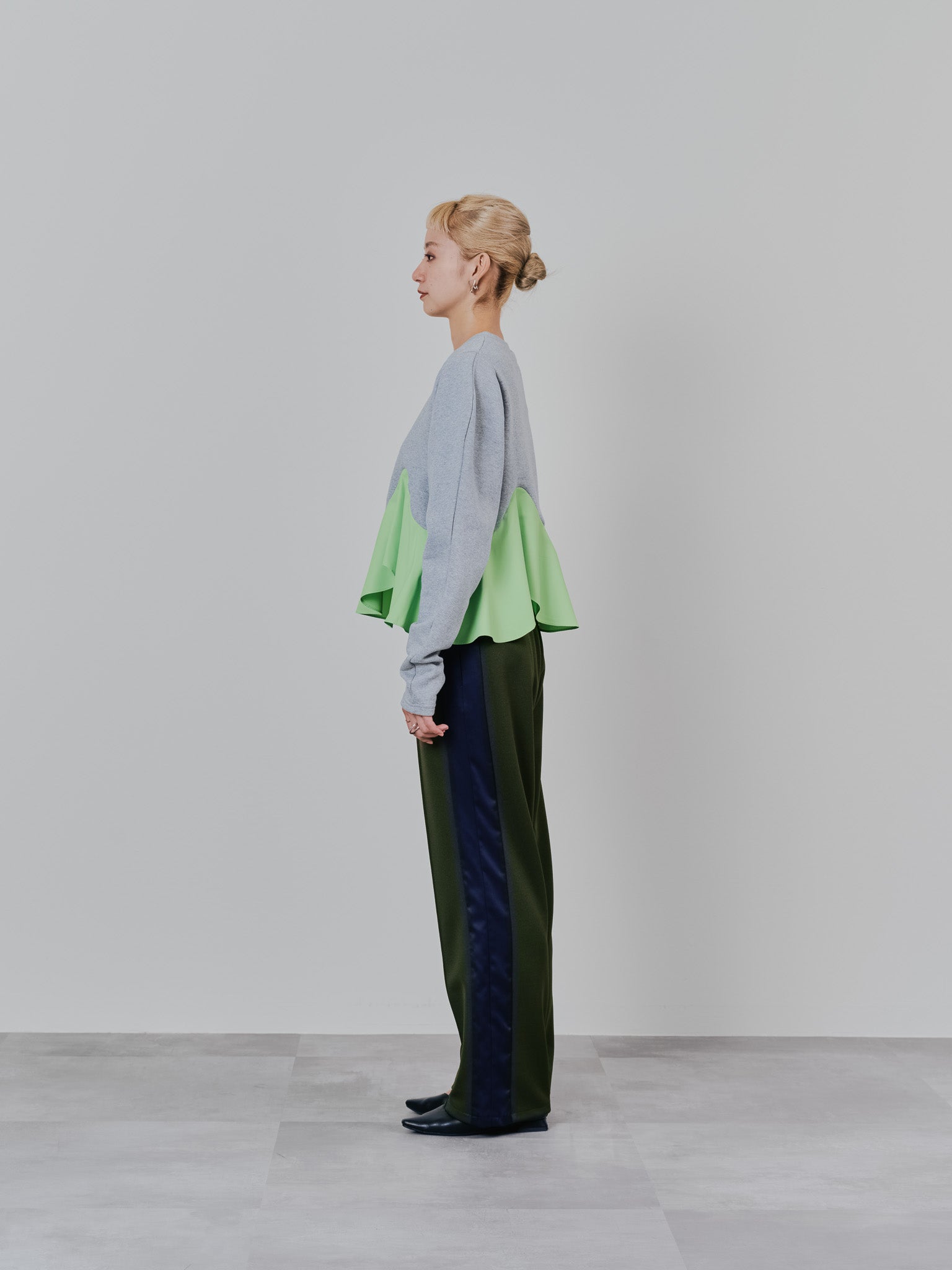 配色サイドライントラックパンツ [603340] khaki