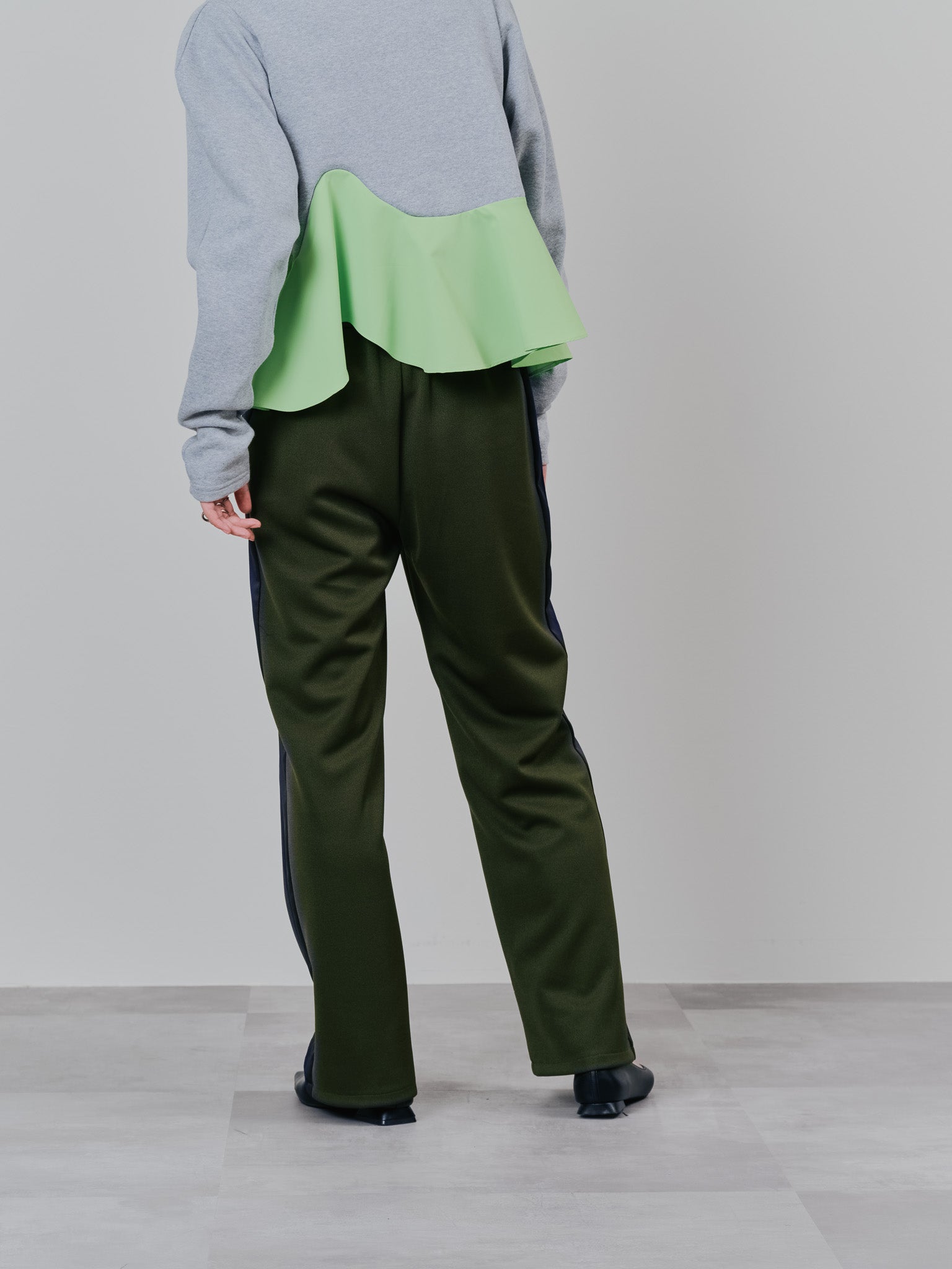 配色サイドライントラックパンツ [603340] khaki