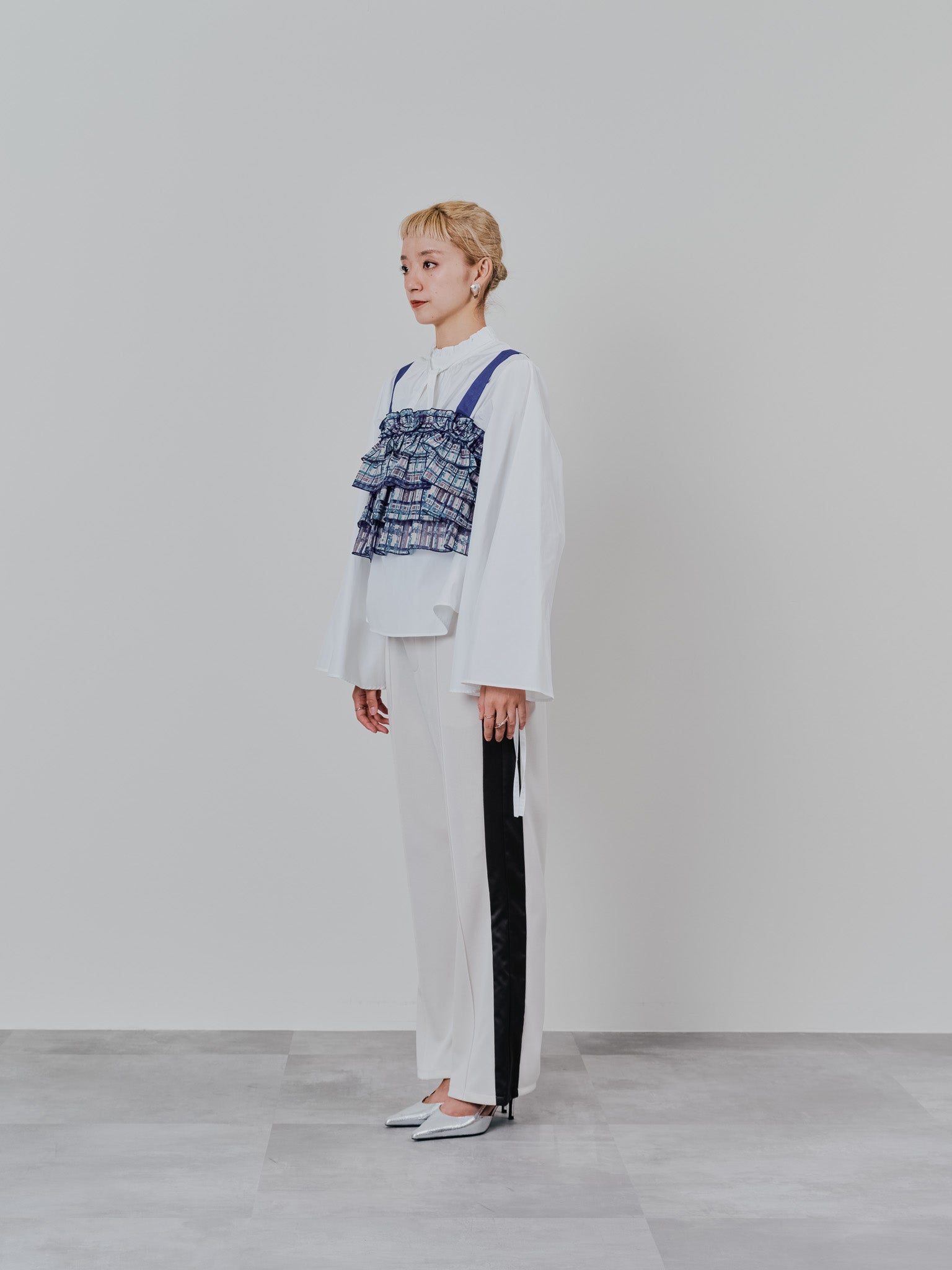 配色サイドライントラックパンツ [603340] ivory