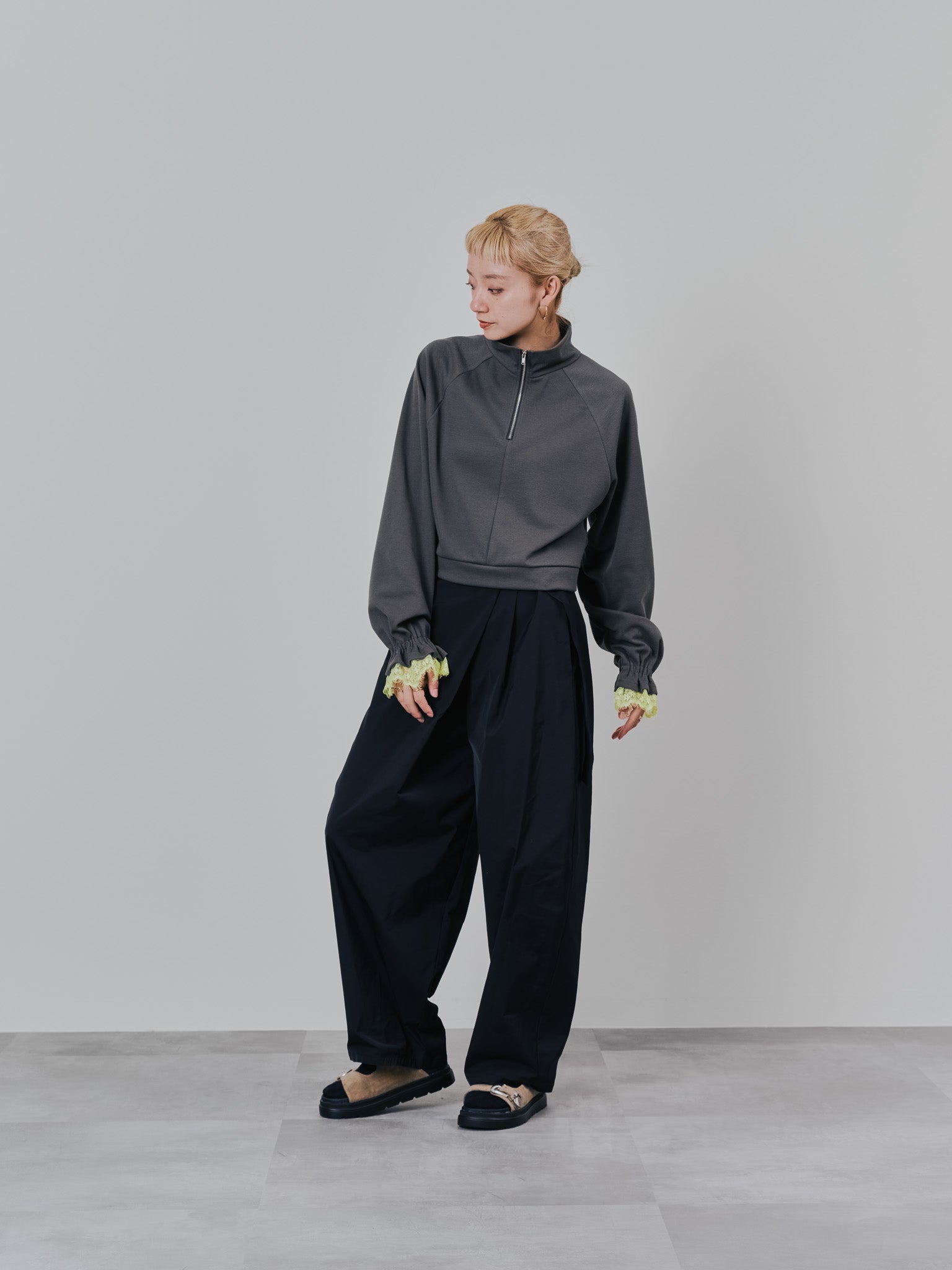 ラップライクサイドカーブパンツ [608318] black