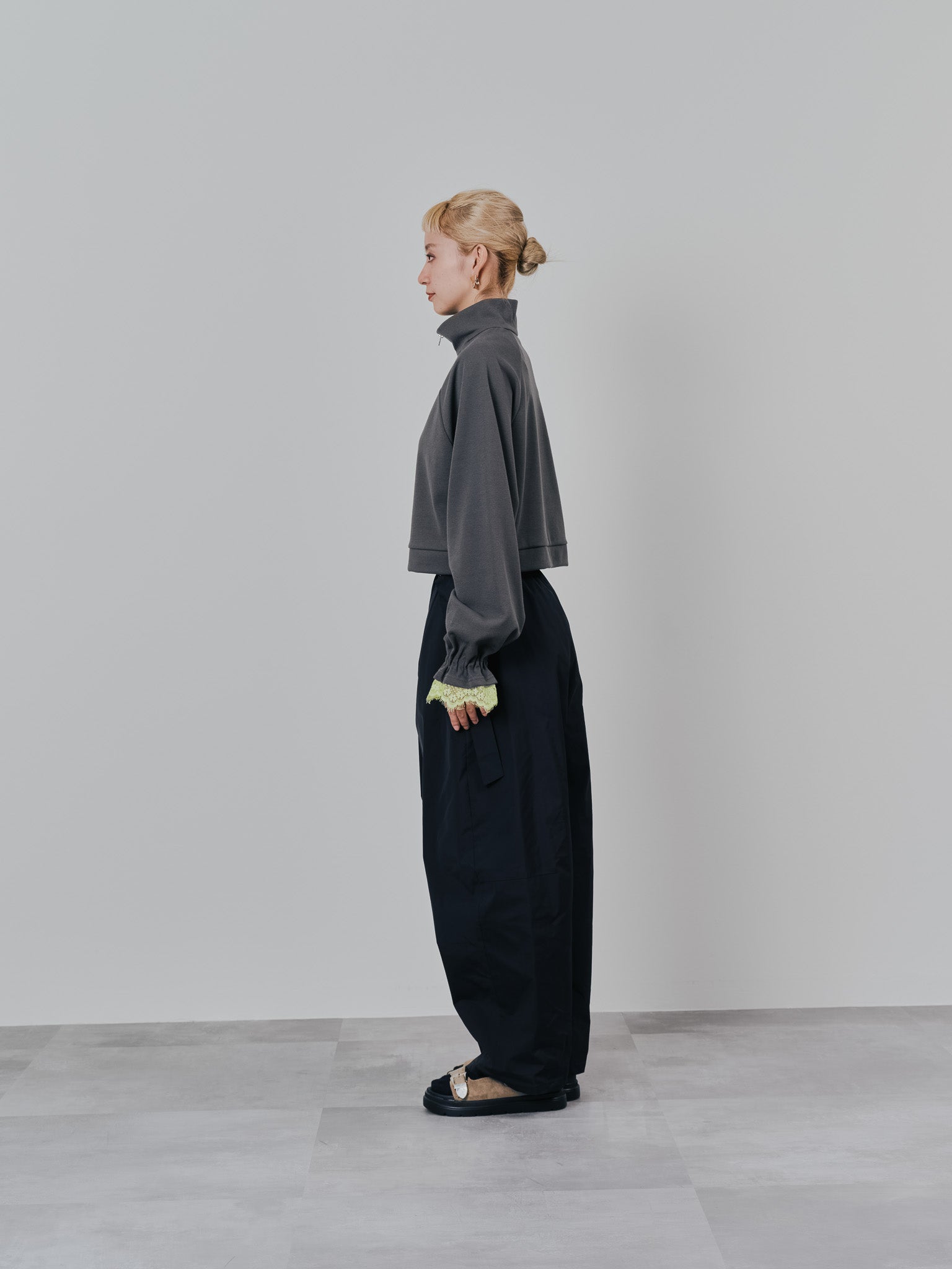 ラップライクサイドカーブパンツ [608318] black