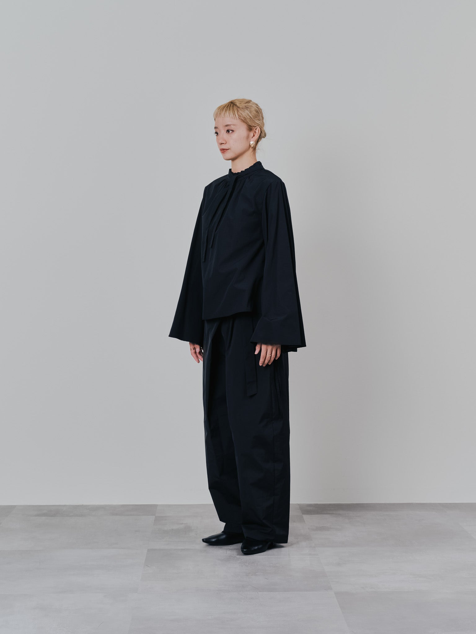 ボータイ2WAYスリーブブラウス [601373] black