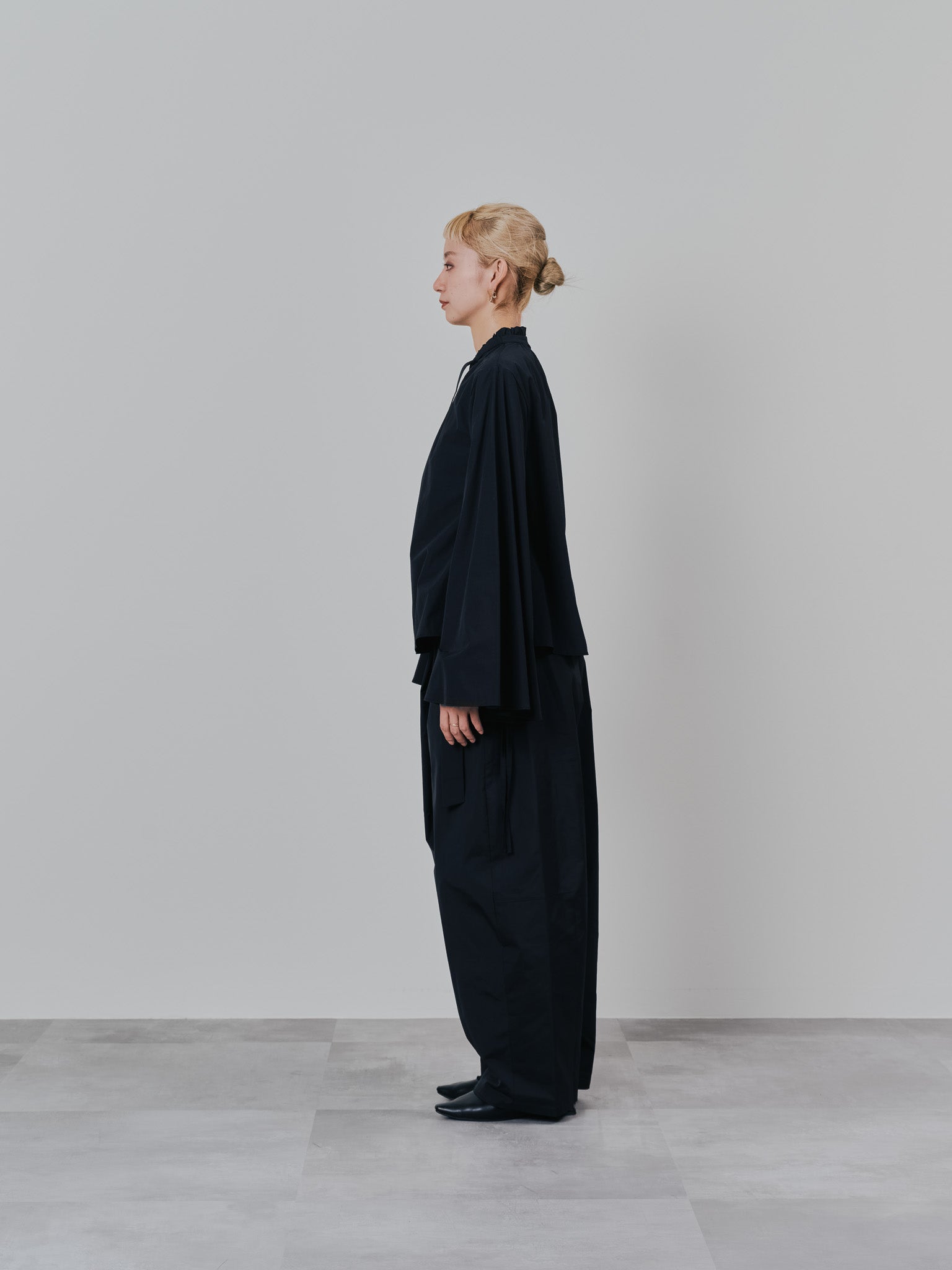 ボータイ2WAYスリーブブラウス [601373] black