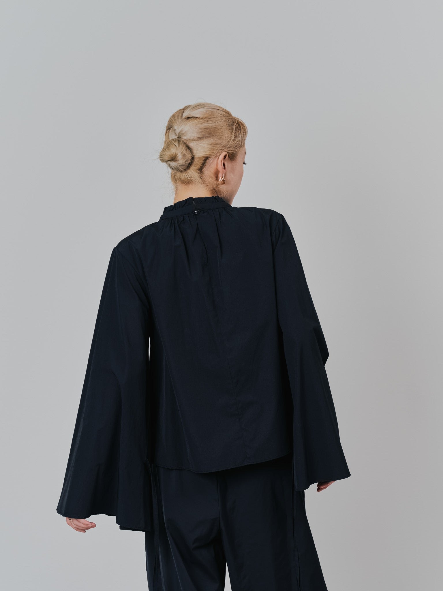 ボータイ2WAYスリーブブラウス [601373] black